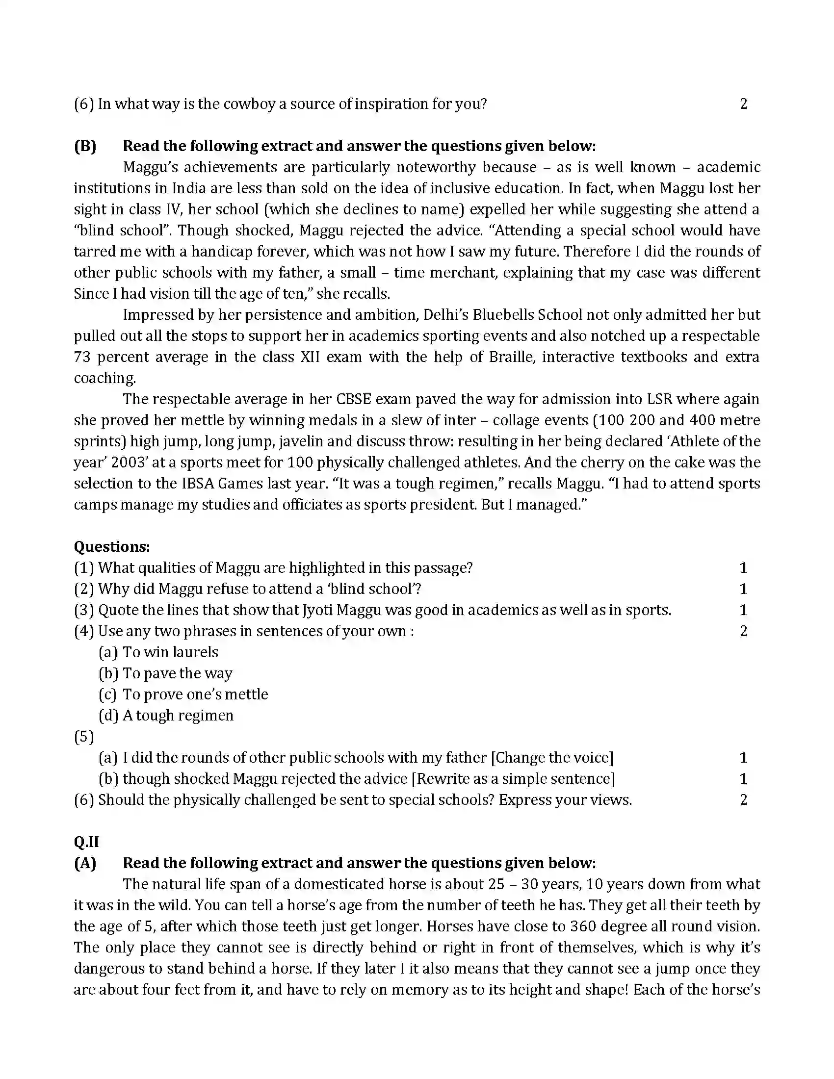 Maharashtra Board Class 10th 2011 English - 2011 Previous Year Paper 2