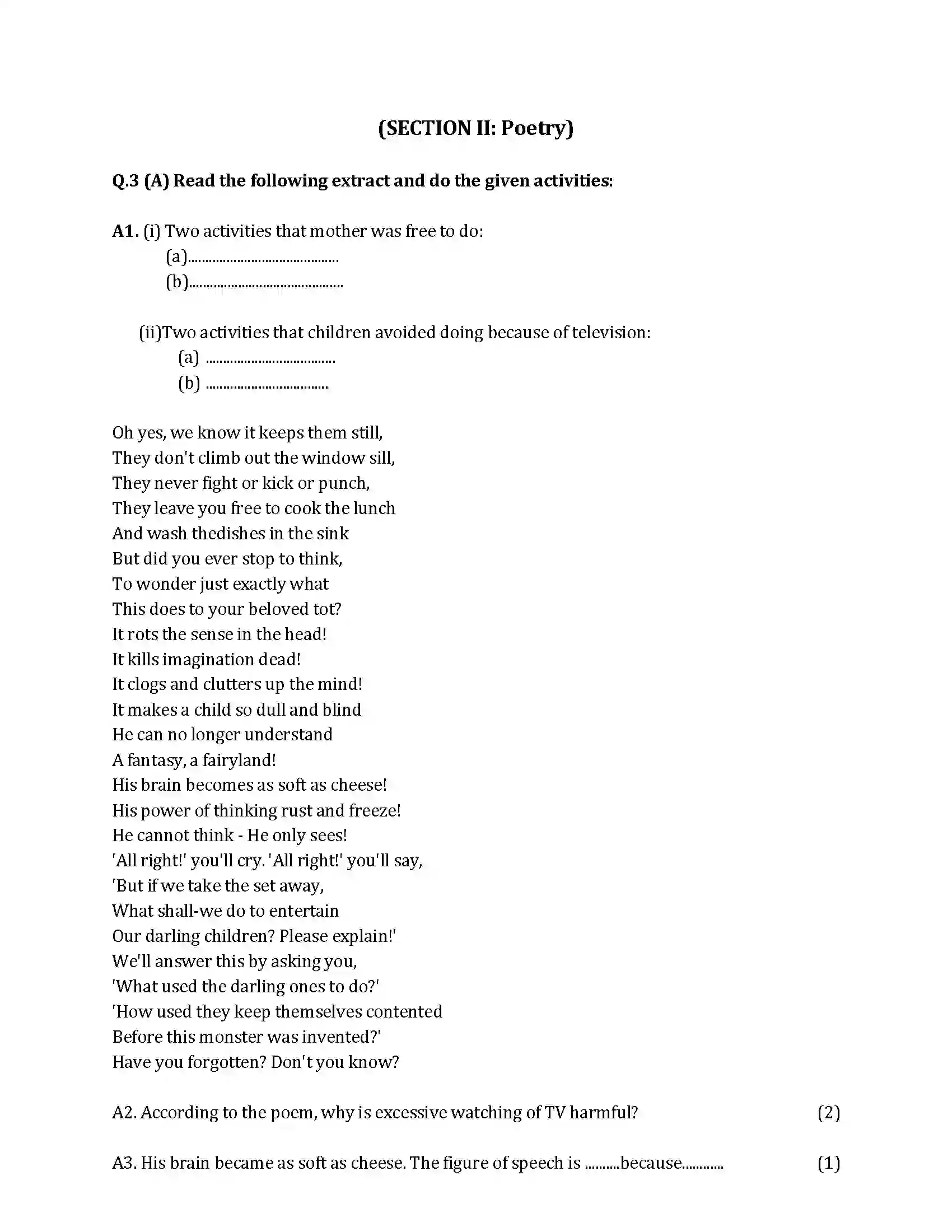 Maharashtra Board Class 10th 2015 English - 2015 Previous Year Paper 8