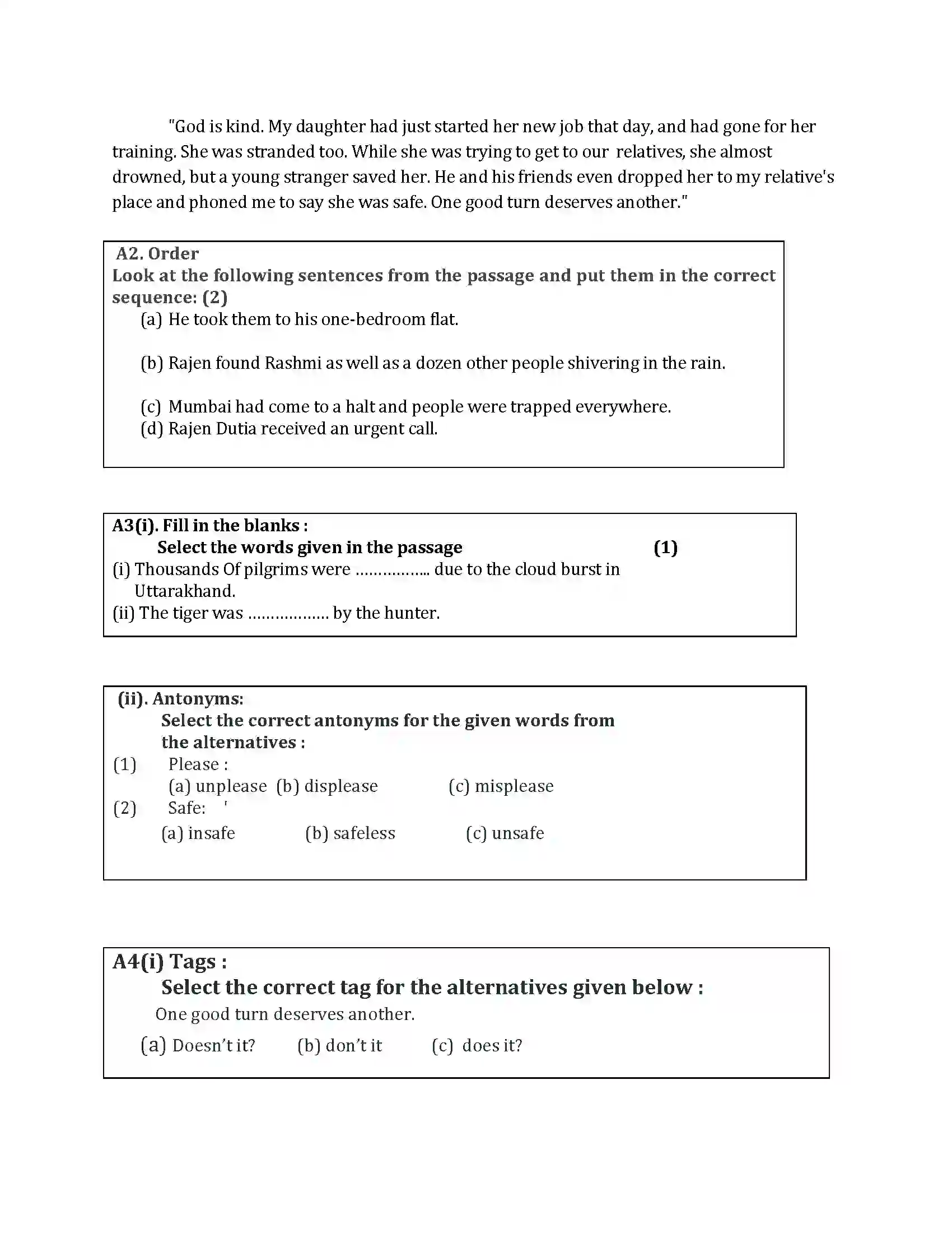 Maharashtra Board Class 10th 2016 English - 2016 Previous Year Paper 2