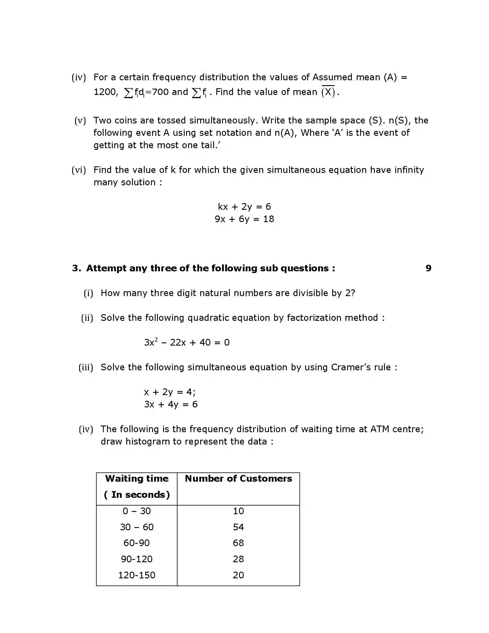 Maharashtra Board Class 10th 2017 Mathematics Algebra - 2017 Previous Year Paper 2