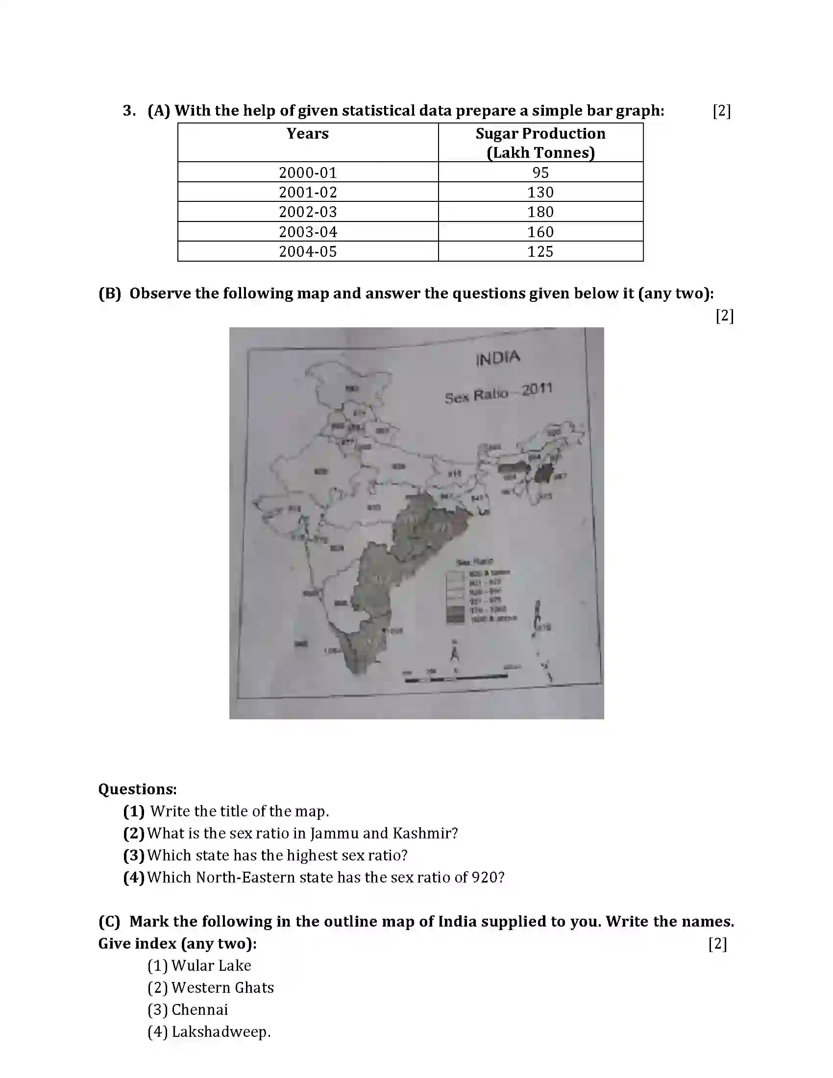 Maharashtra Board Class 10th 2018 Geography & Economics - 2018 Previous Year Paper 2