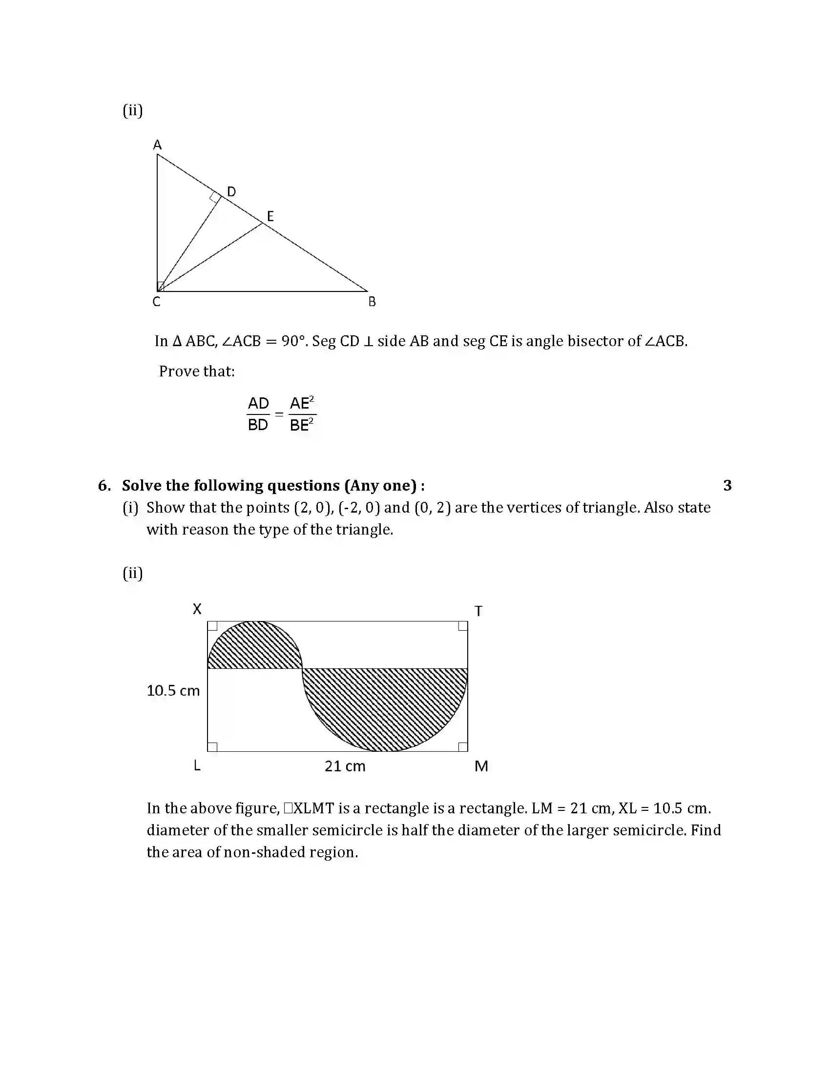 Maharashtra Board Class 10th 2019 Mathematics Geometry - 2019 Previous Year Paper 6