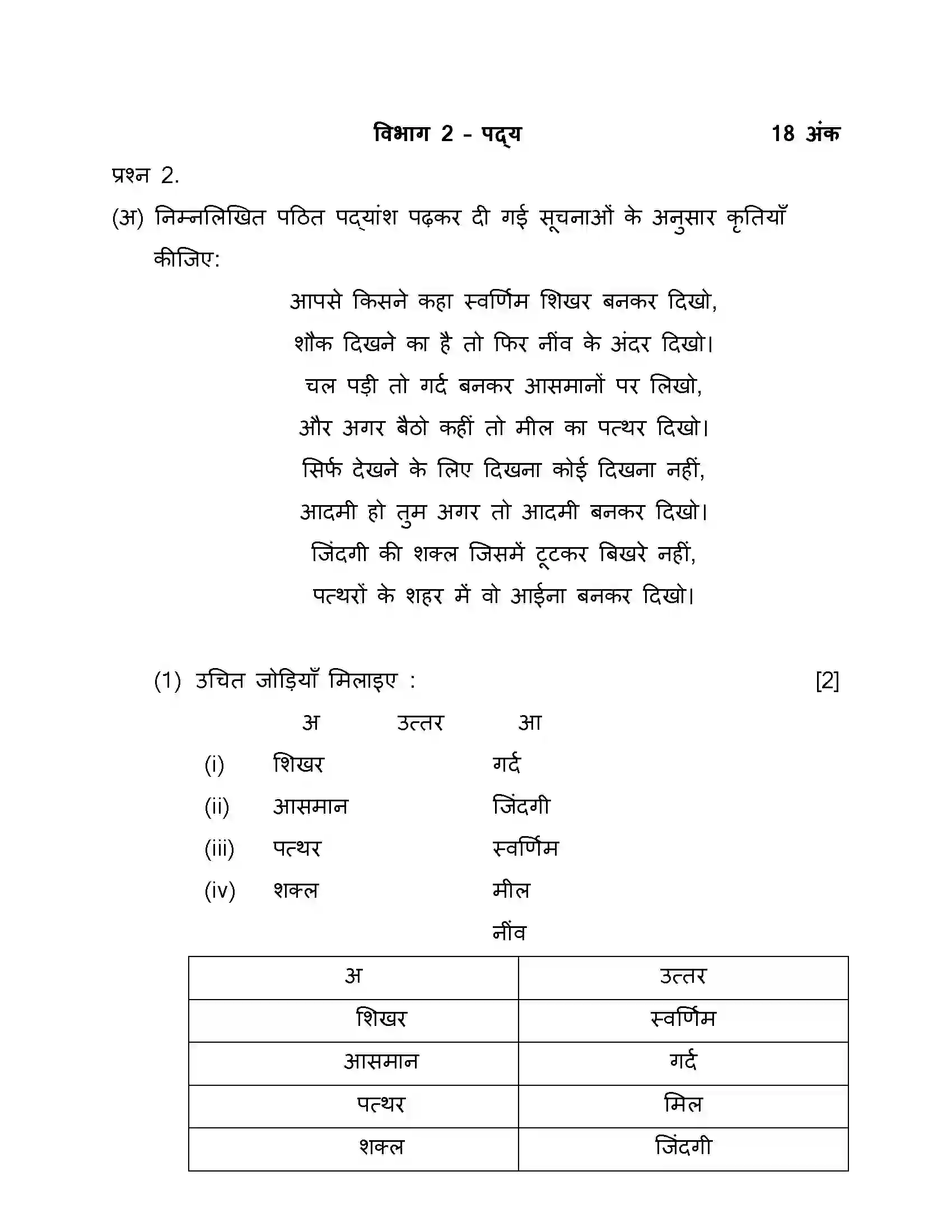 Maharashtra Board Class 10th 2019 Hindi - 2019 Previous Year Paper 21