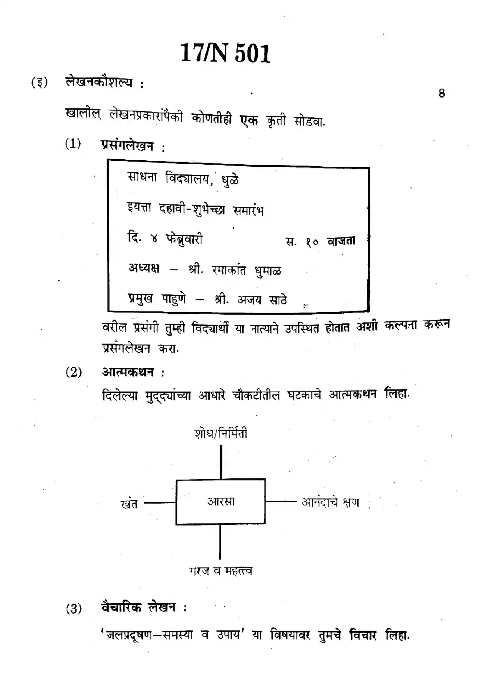 Maharashtra Board Class 10th 2024 Marathi Previous Year Paper 17