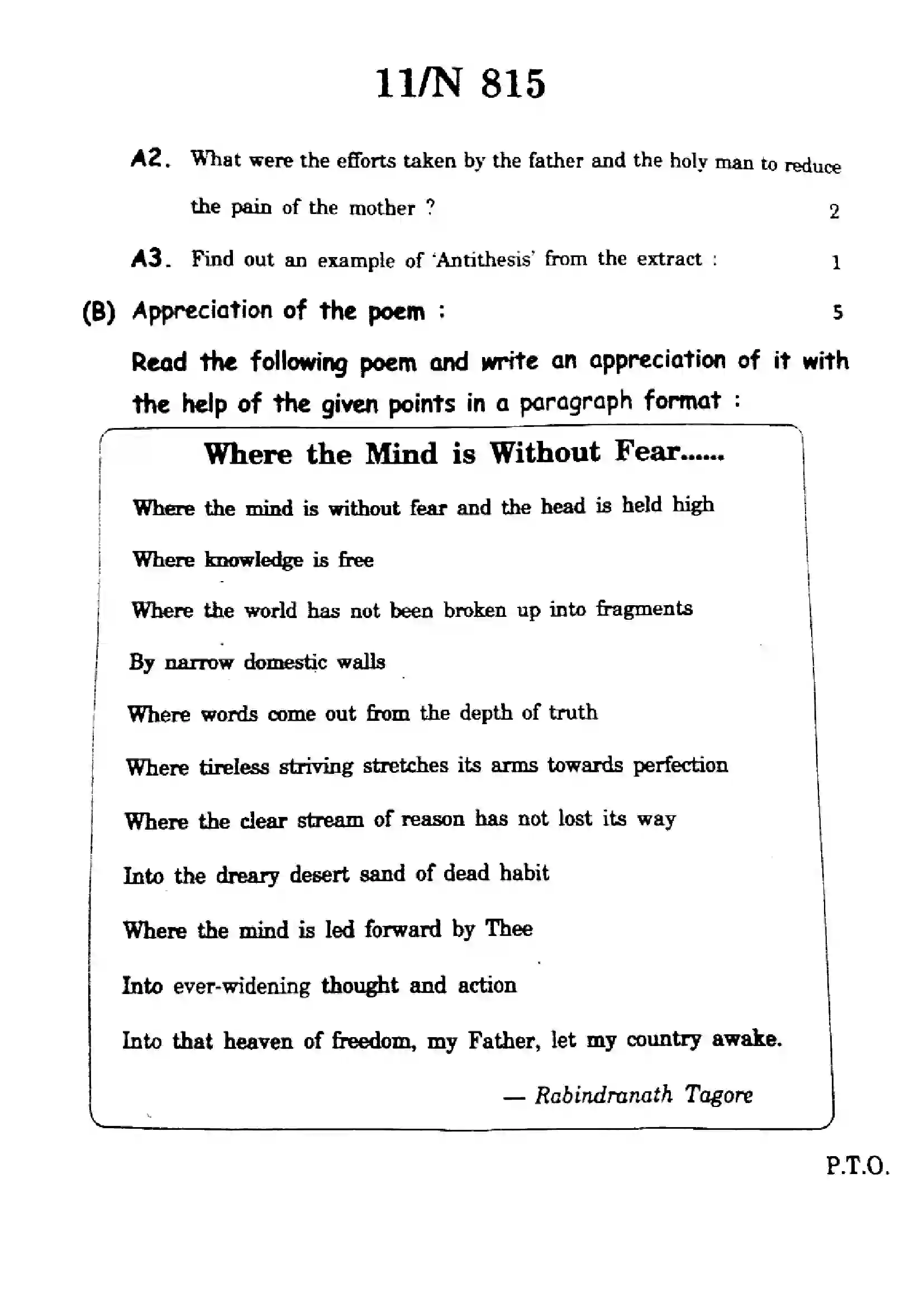 Maharashtra Board Class 10th 2025 English (FL) - N-815 Previous Year Paper 11