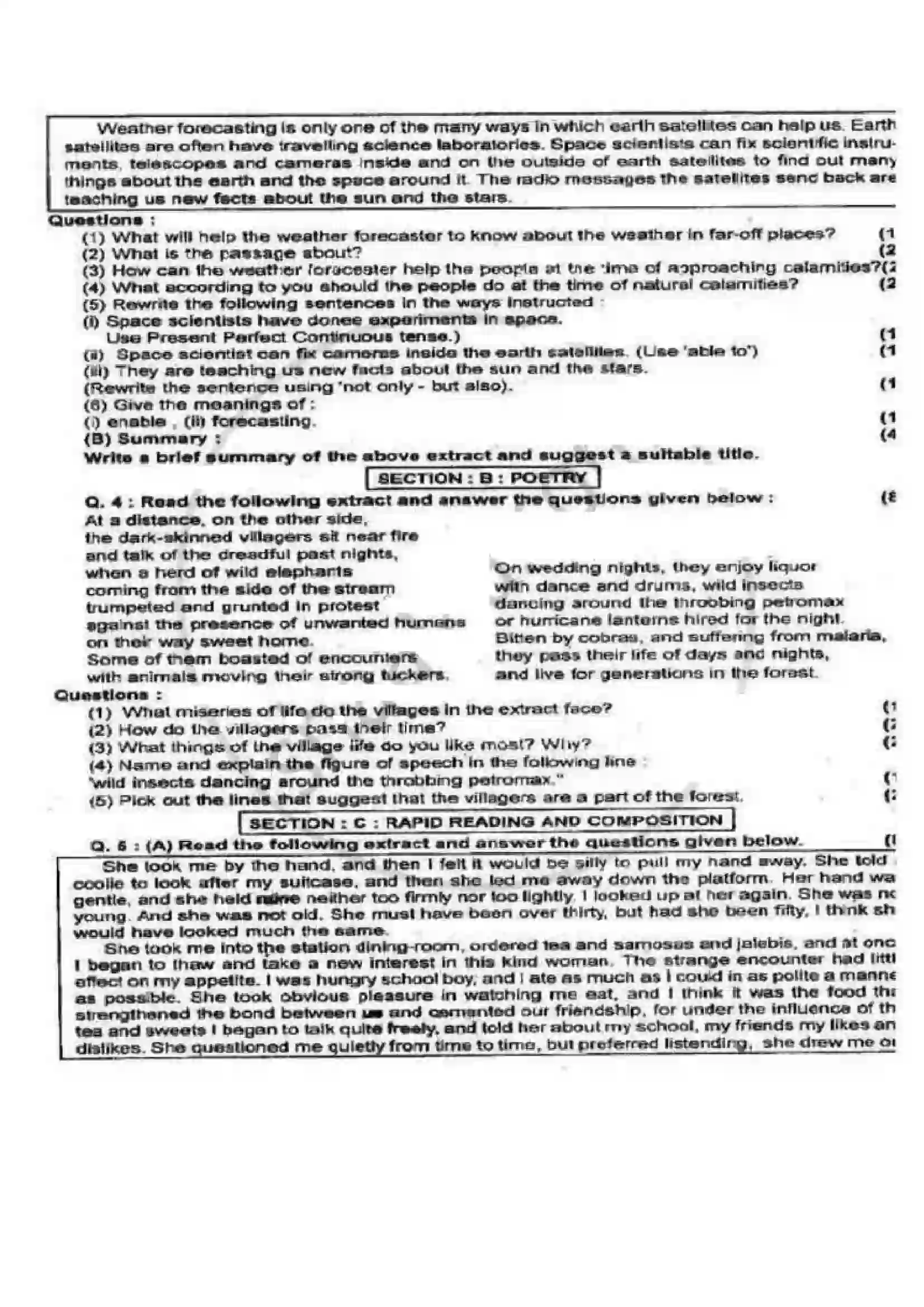 Maharashtra Board Class 12th 2008 English - Oct 2008 Previous Year Paper 3