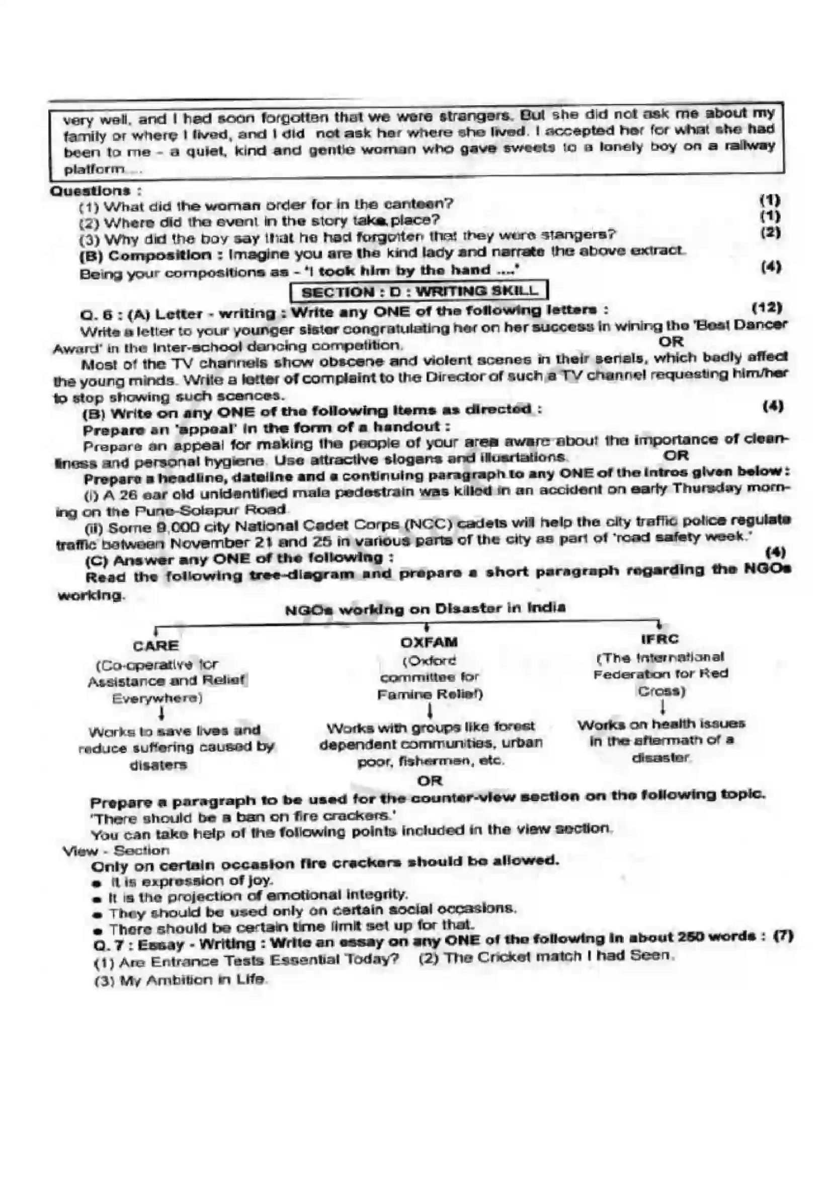Maharashtra Board Class 12th 2008 English - Oct 2008 Previous Year Paper 4