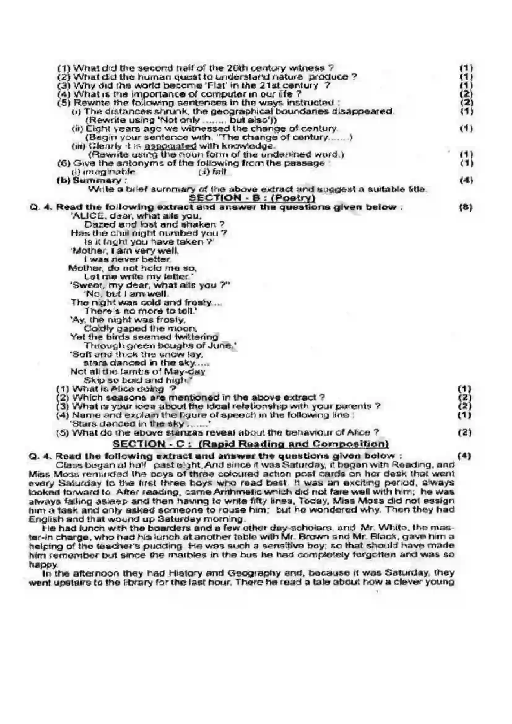 Maharashtra Board Class 12th 2010 English - March 2010 Previous Year Paper 3