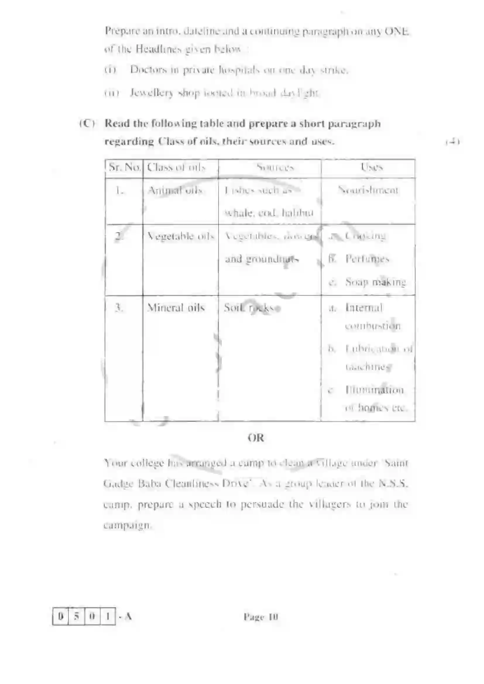 Maharashtra Board Class 12th 2011 English - March 2011 Previous Year Paper 10