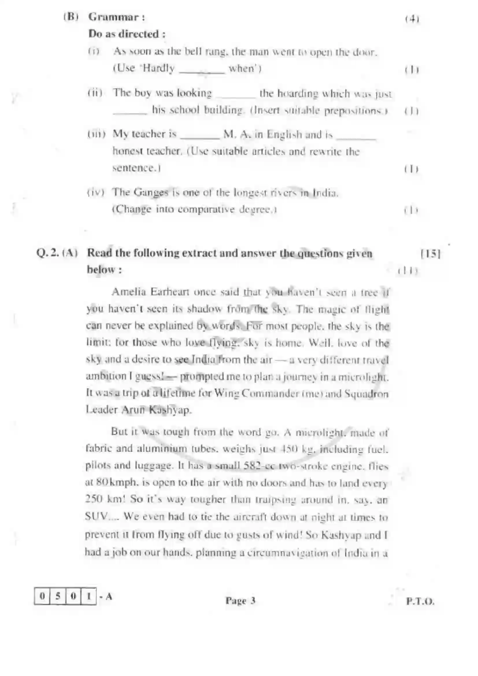 Maharashtra Board Class 12th 2011 English - March 2011 Previous Year Paper 3