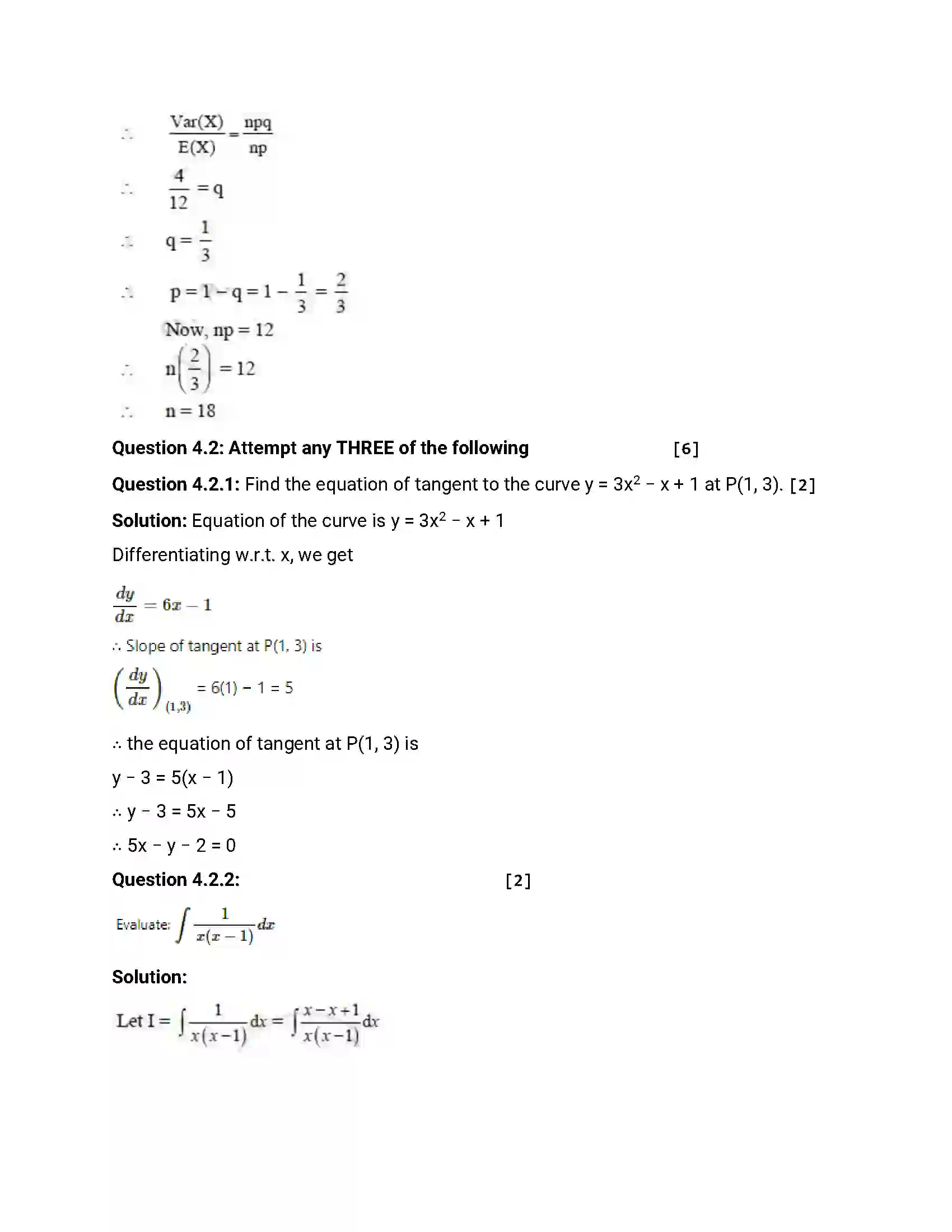 Maharashtra Board Class 12th 2012 Mathematics & Statistics - Oct 2012 Previous Year Paper 18