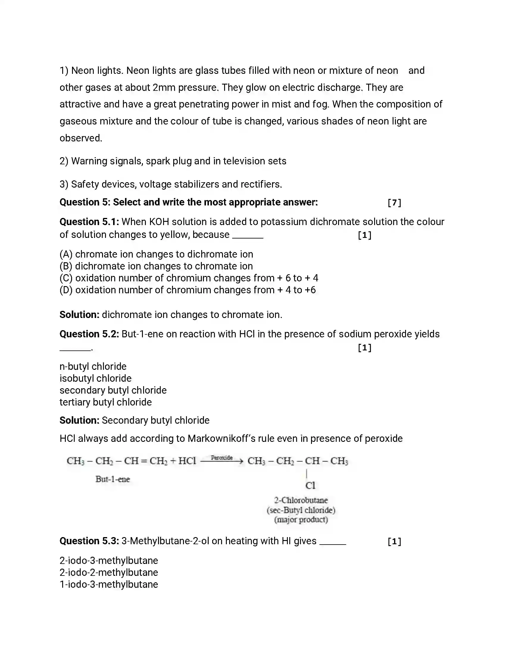 Maharashtra Board Class 12th 2012 Chemistry - Oct 2012 Previous Year Paper 16