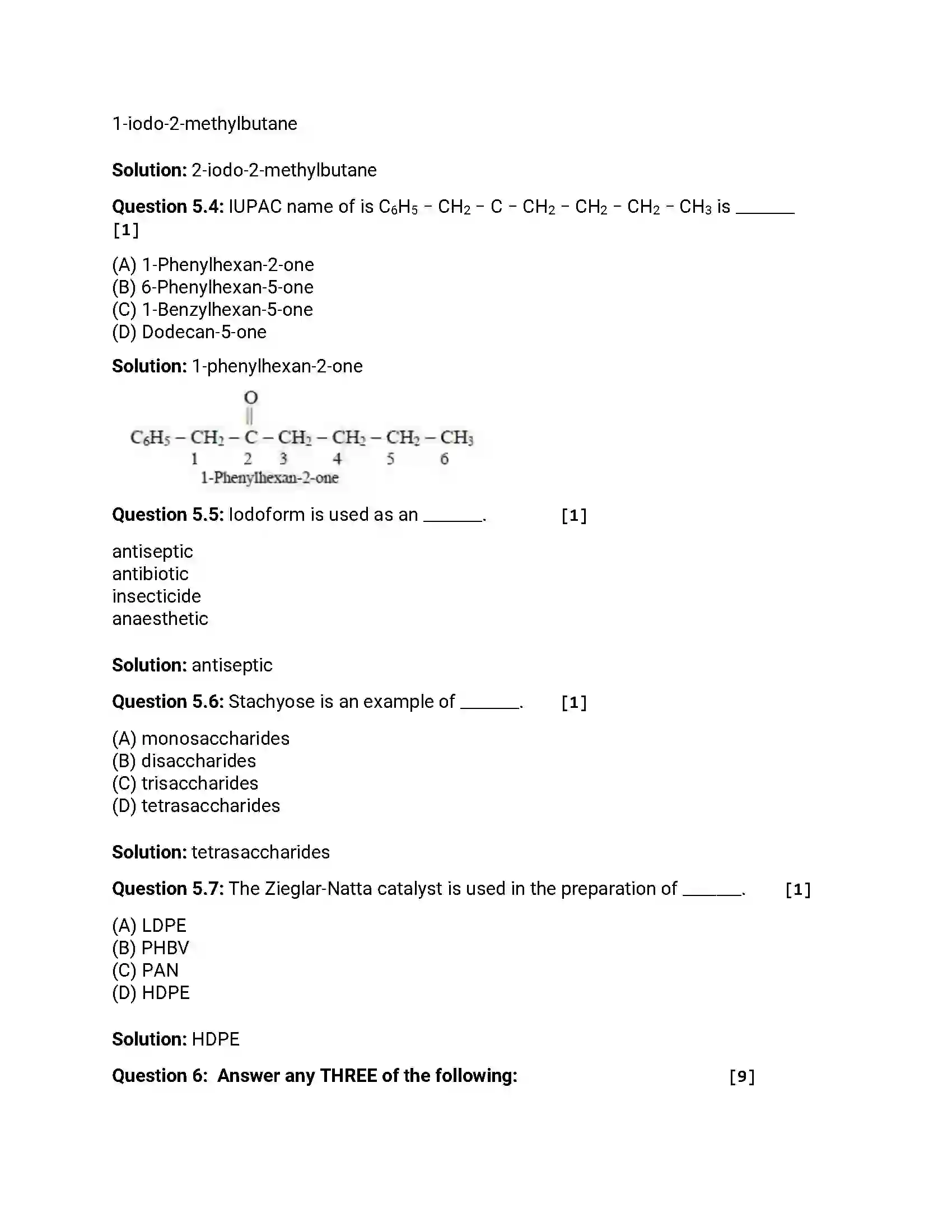 Maharashtra Board Class 12th 2012 Chemistry - Oct 2012 Previous Year Paper 17