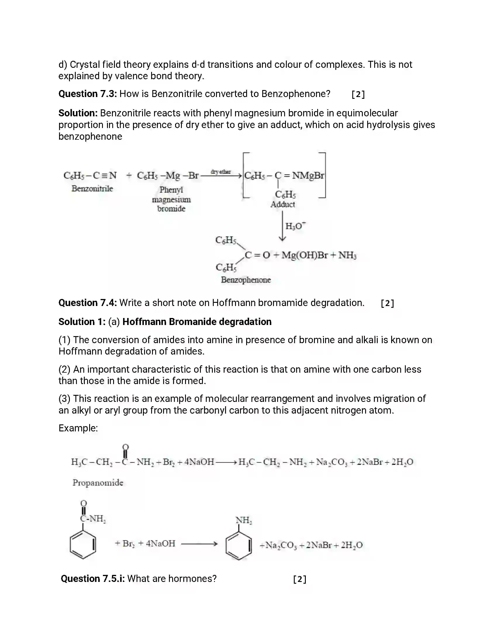Maharashtra Board Class 12th 2012 Chemistry - Oct 2012 Previous Year Paper 22