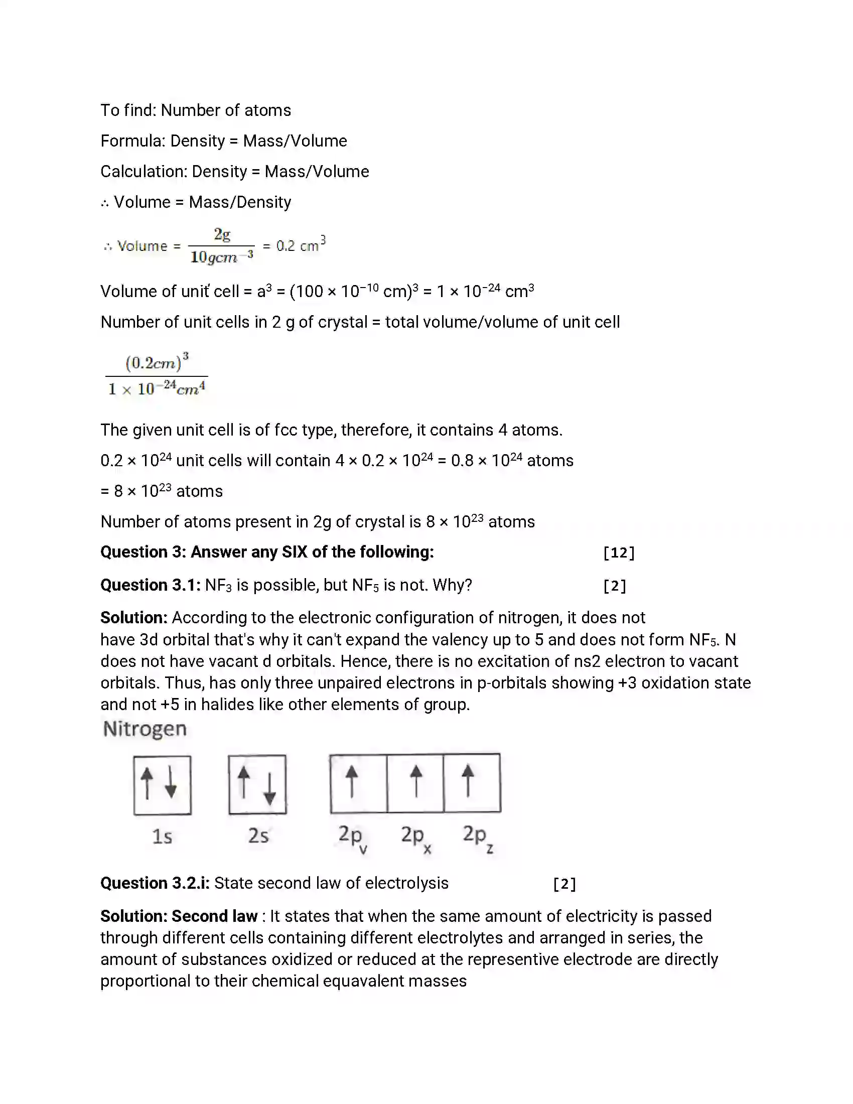Maharashtra Board Class 12th 2012 Chemistry - Oct 2012 Previous Year Paper 6