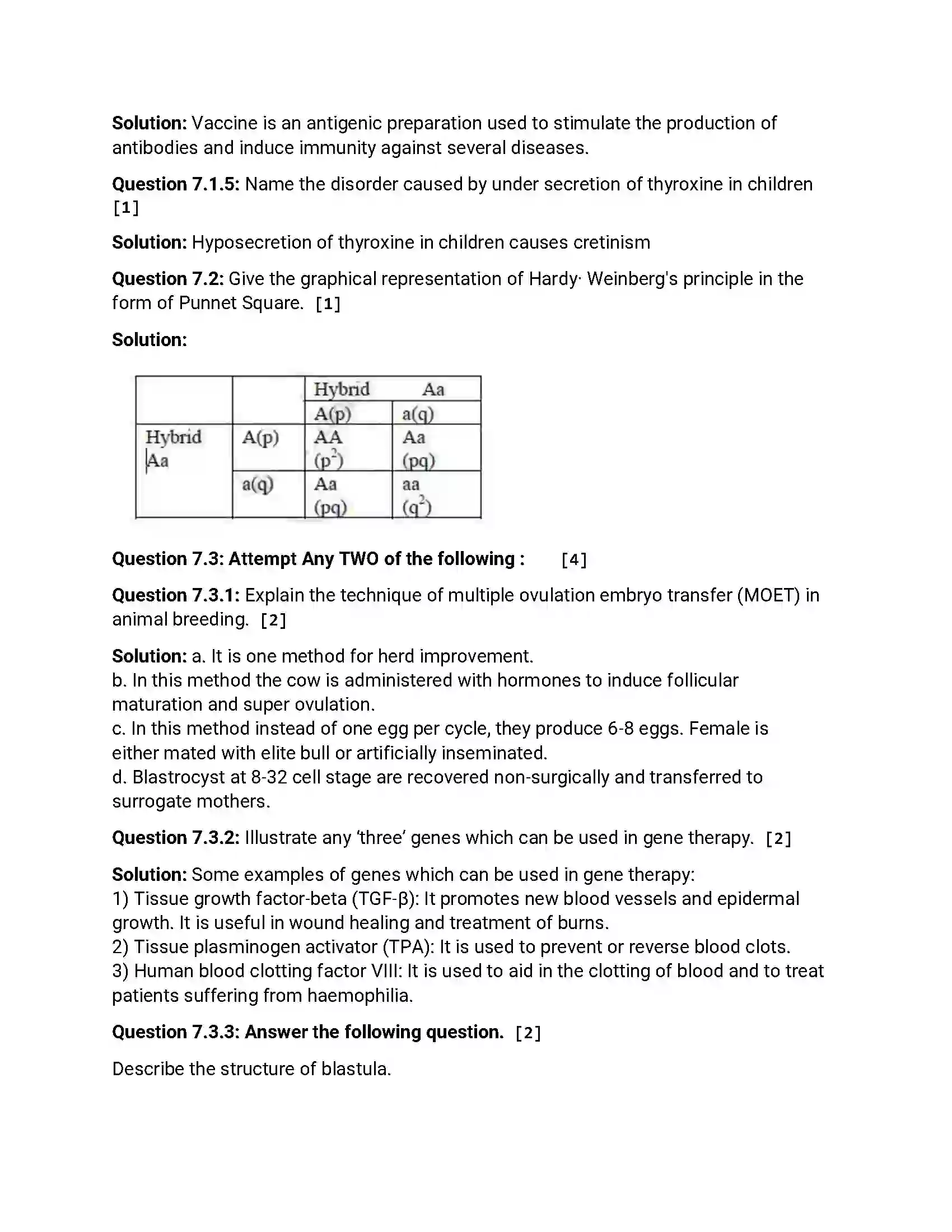 Maharashtra Board Class 12th 2012 Biology - Oct 2012 Previous Year Paper 13