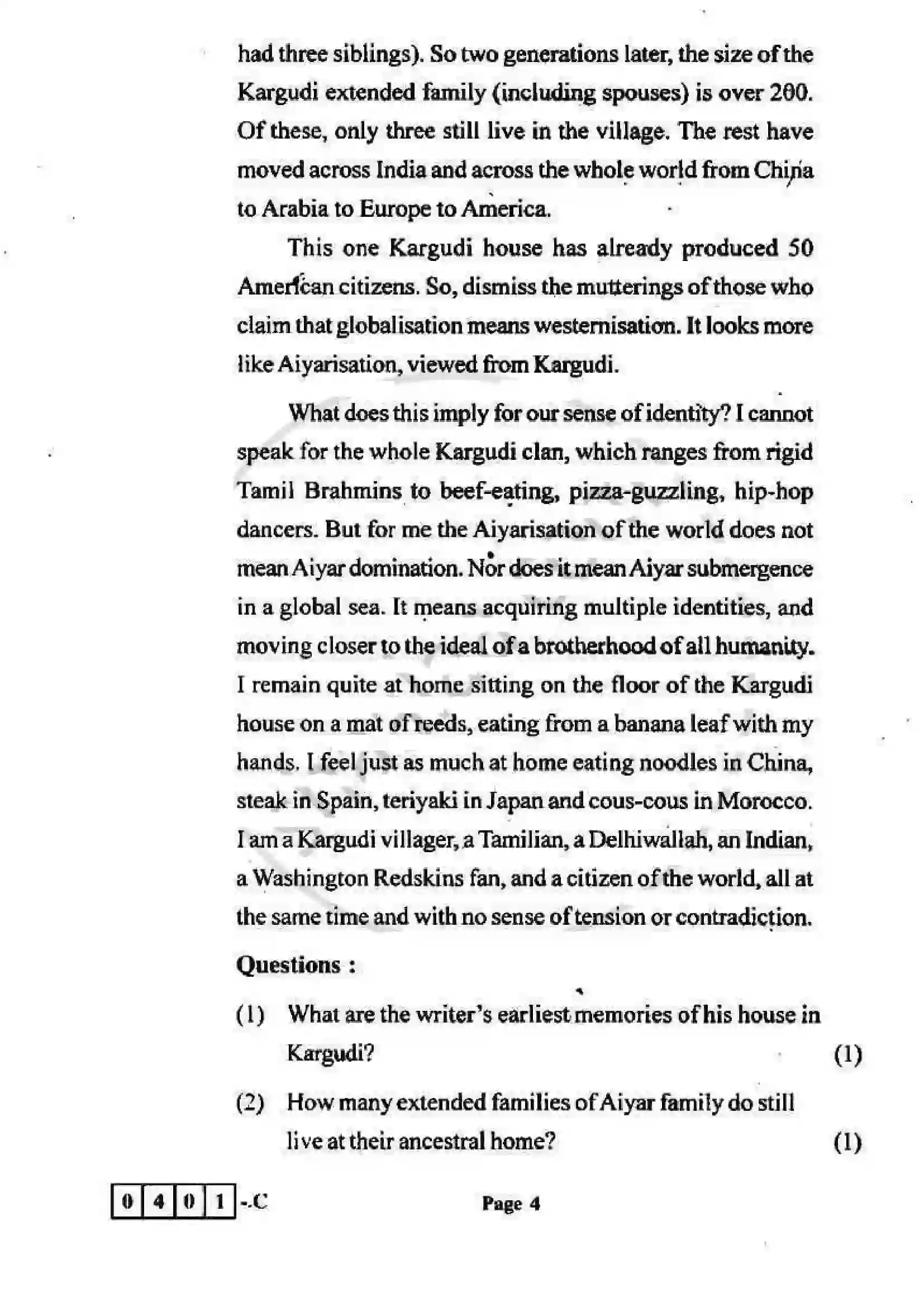 Maharashtra Board Class 12th 2012 English - March 2012 - Set-C Previous Year Paper 4
