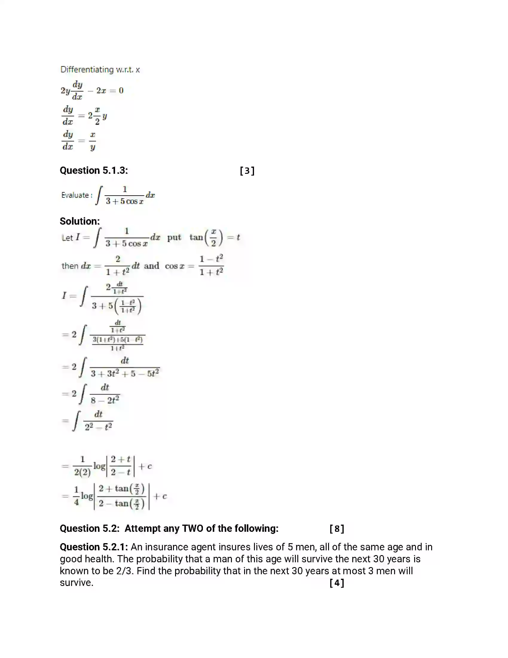 Maharashtra Board Class 12th 2013 Mathematics & Statistics - March 2013 Previous Year Paper 20