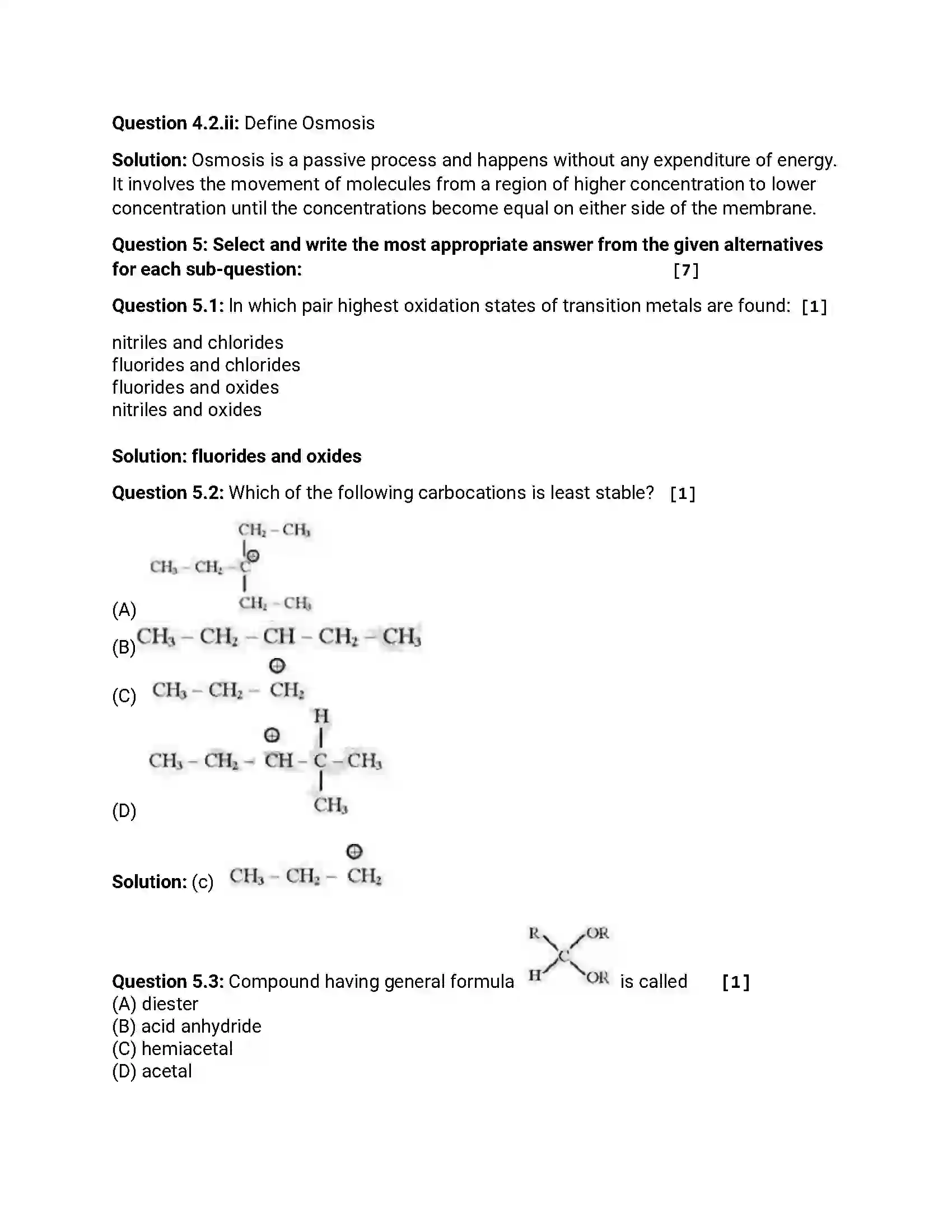 Maharashtra Board Class 12th 2013 Chemistry - March 2013 Previous Year Paper 13