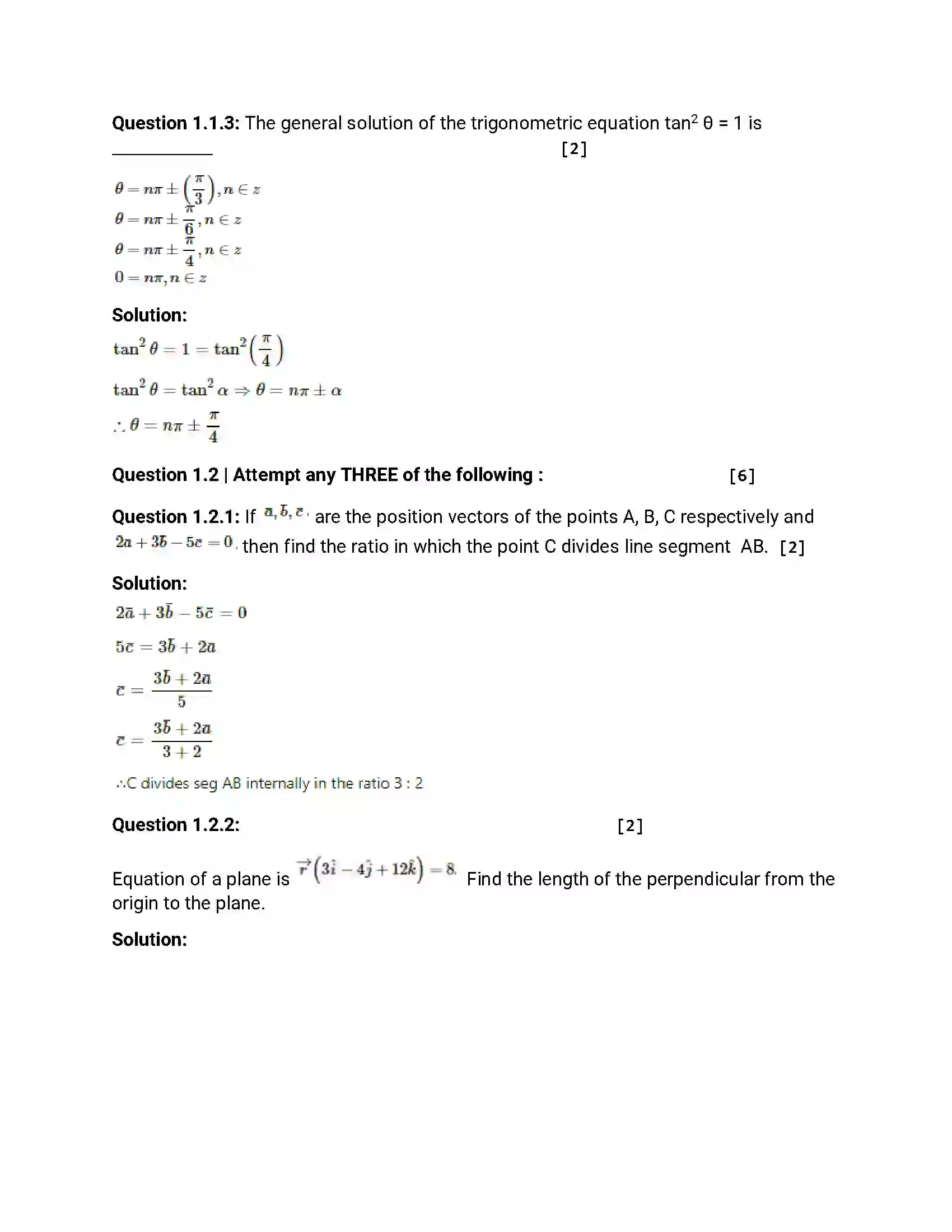 Maharashtra Board Class 12th 2014 Mathematics & Statistics - March 2014 Previous Year Paper 2