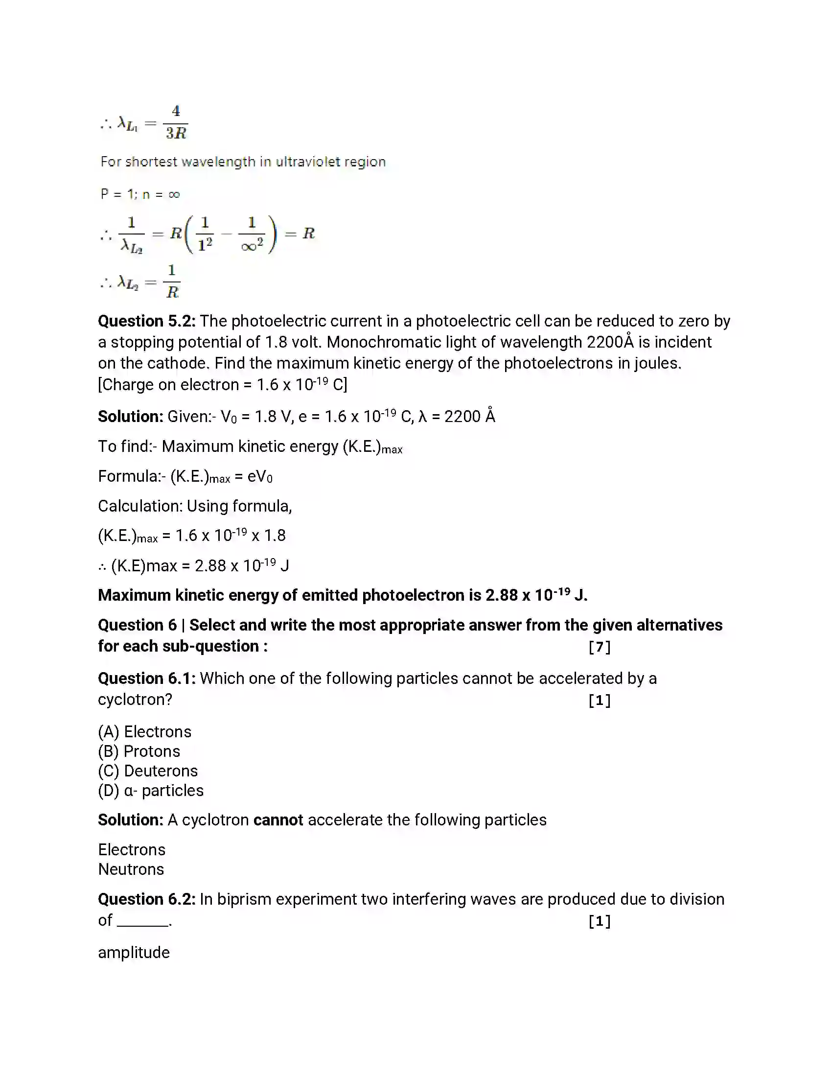 Maharashtra Board Class 12th 2014 Physics - Oct 2014 Previous Year Paper 24