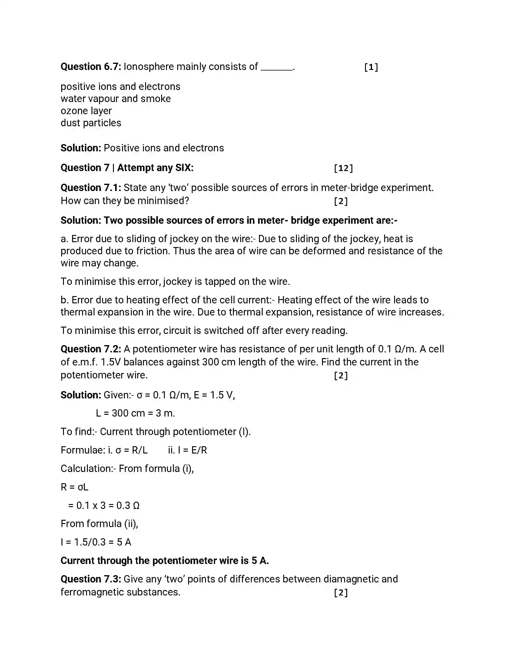 Maharashtra Board Class 12th 2014 Physics - Oct 2014 Previous Year Paper 26