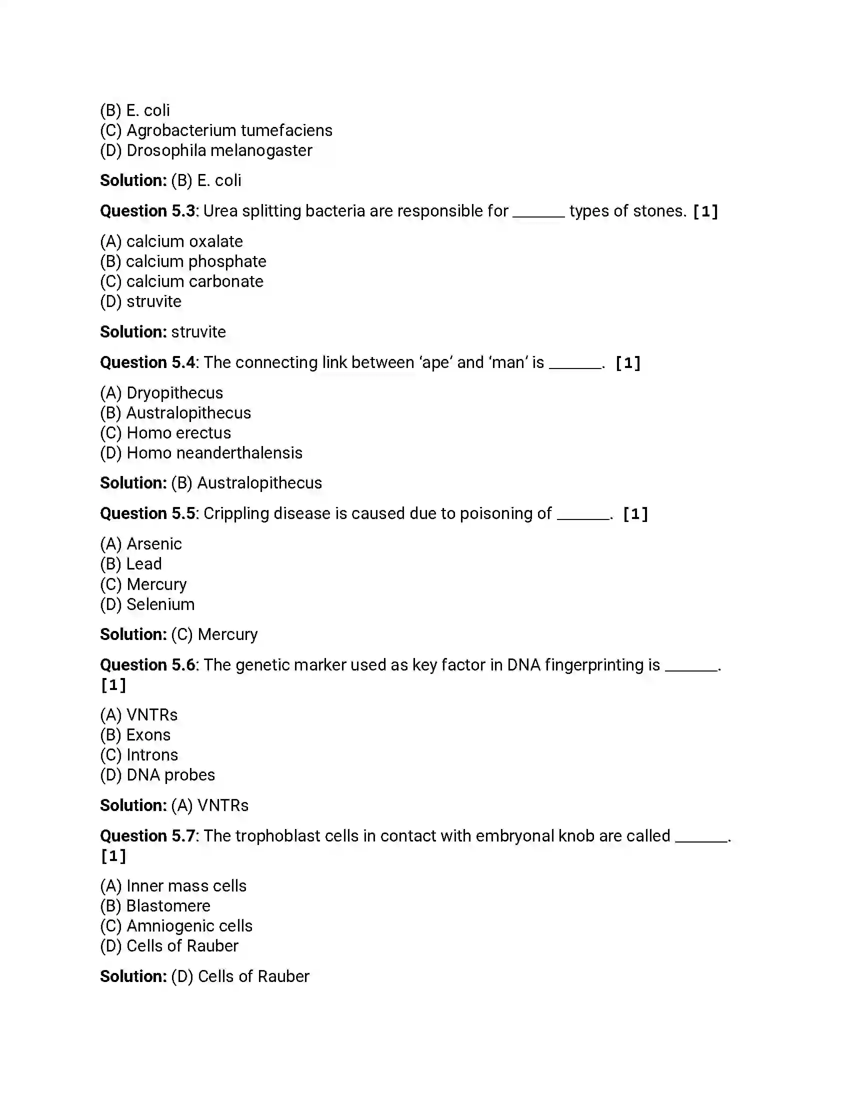 Maharashtra Board Class 12th 2014 Biology - Oct 2014 Previous Year Paper 12