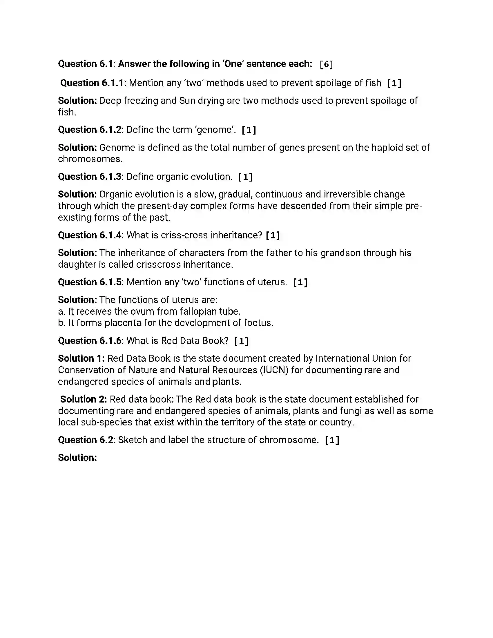 Maharashtra Board Class 12th 2014 Biology - Oct 2014 Previous Year Paper 13
