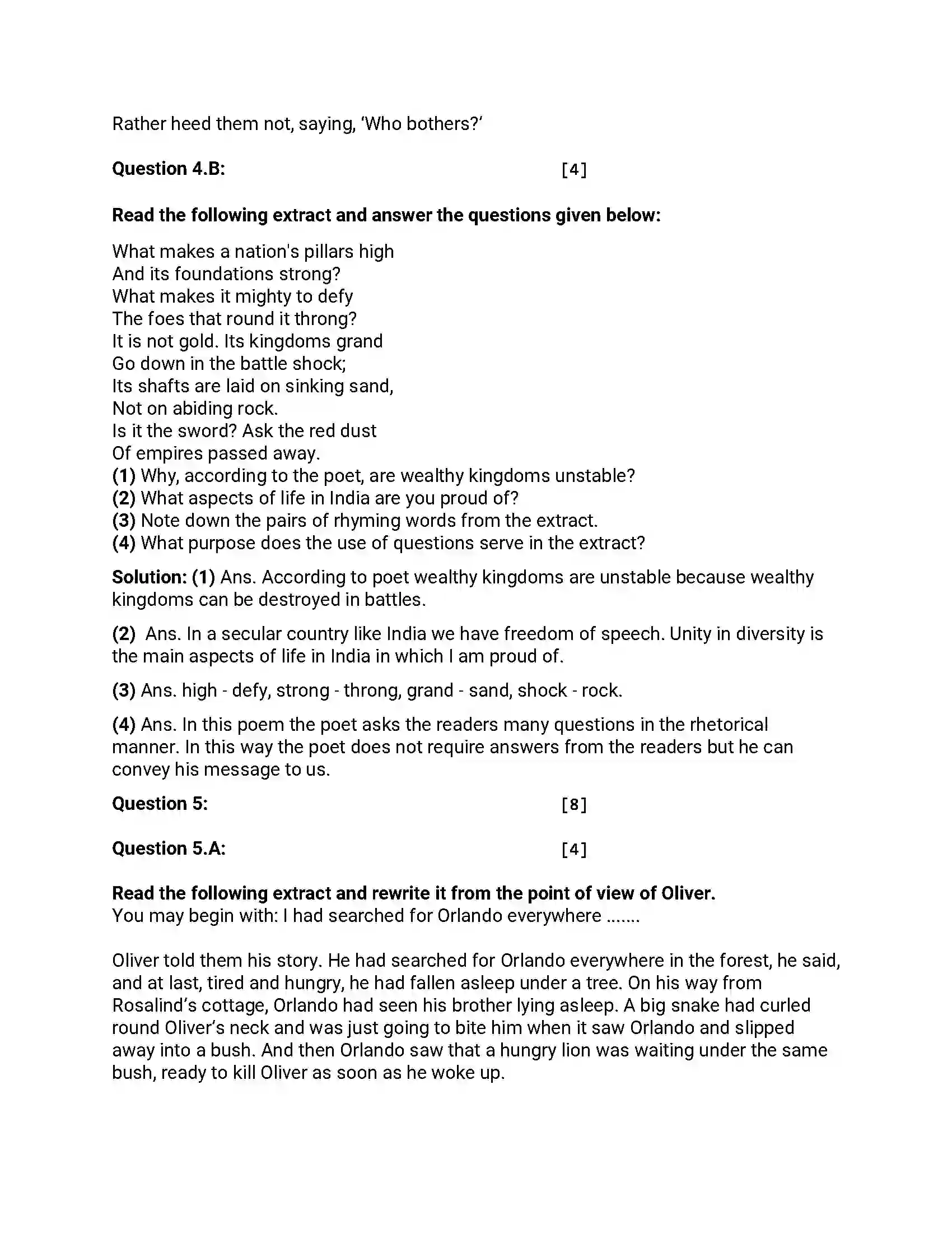 Maharashtra Board Class 12th 2015 English - March 2015 - Set-A Previous Year Paper 10