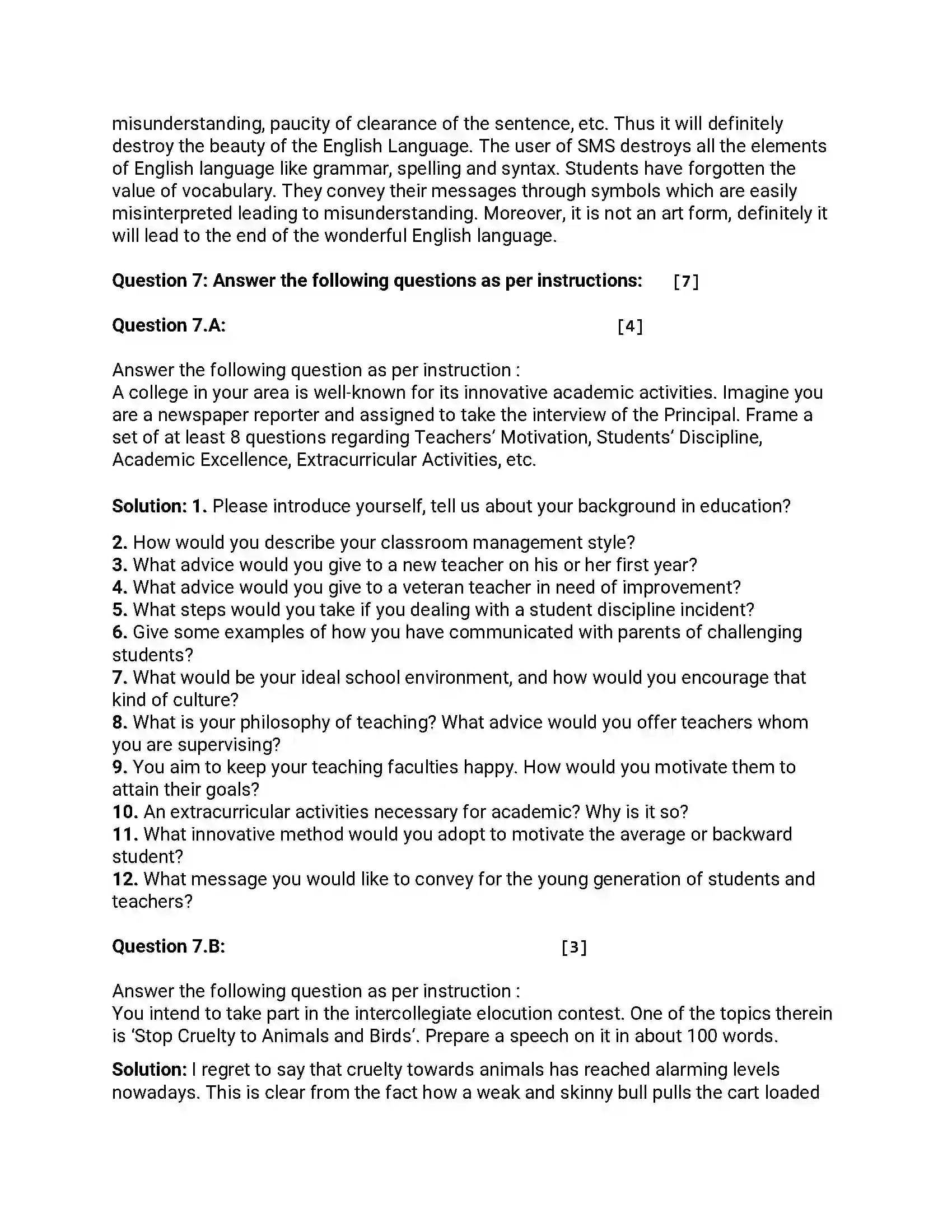 Maharashtra Board Class 12th 2015 English - March 2015 - Set-A Previous Year Paper 19