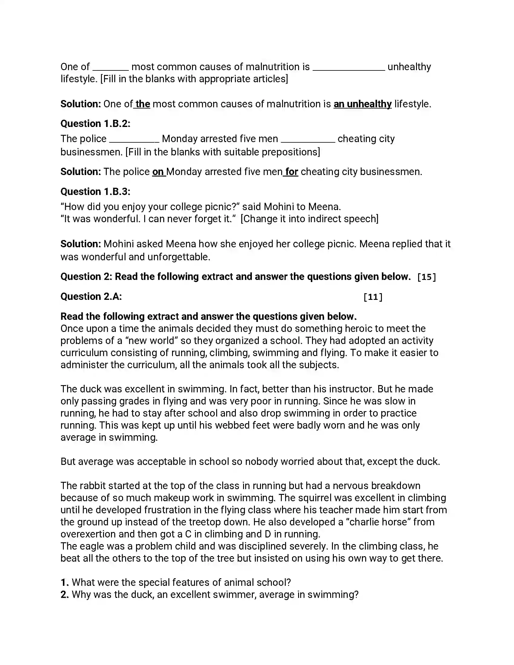 Maharashtra Board Class 12th 2015 English - March 2015 - Set-A Previous Year Paper 3
