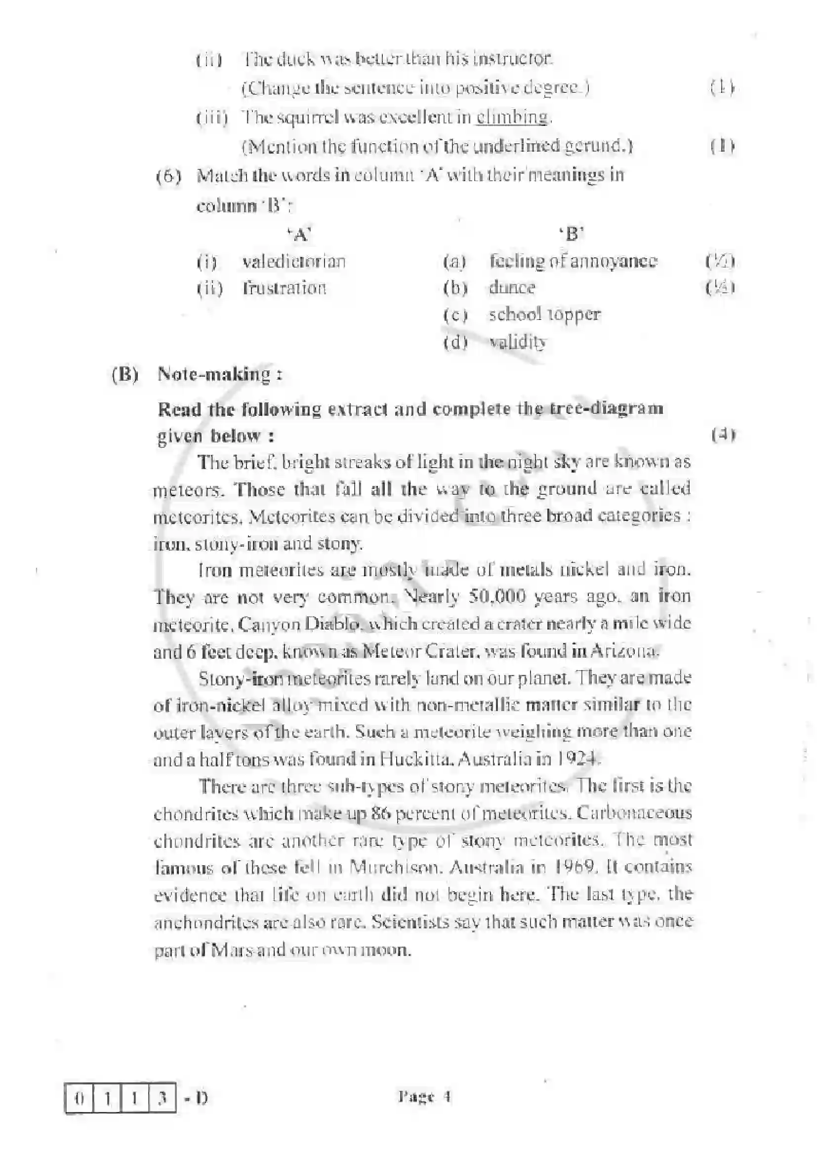 Maharashtra Board Class 12th 2015 English - March 2015 - Set-D Previous Year Paper 4