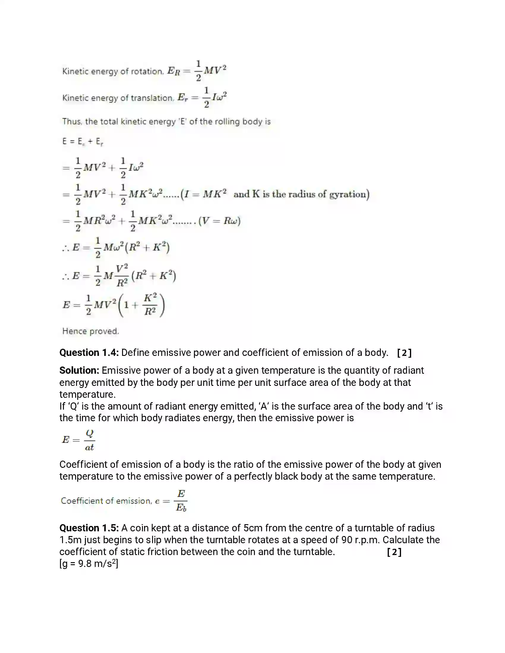 Maharashtra Board Class 12th 2016 Physics - March 2016 Previous Year Paper 5