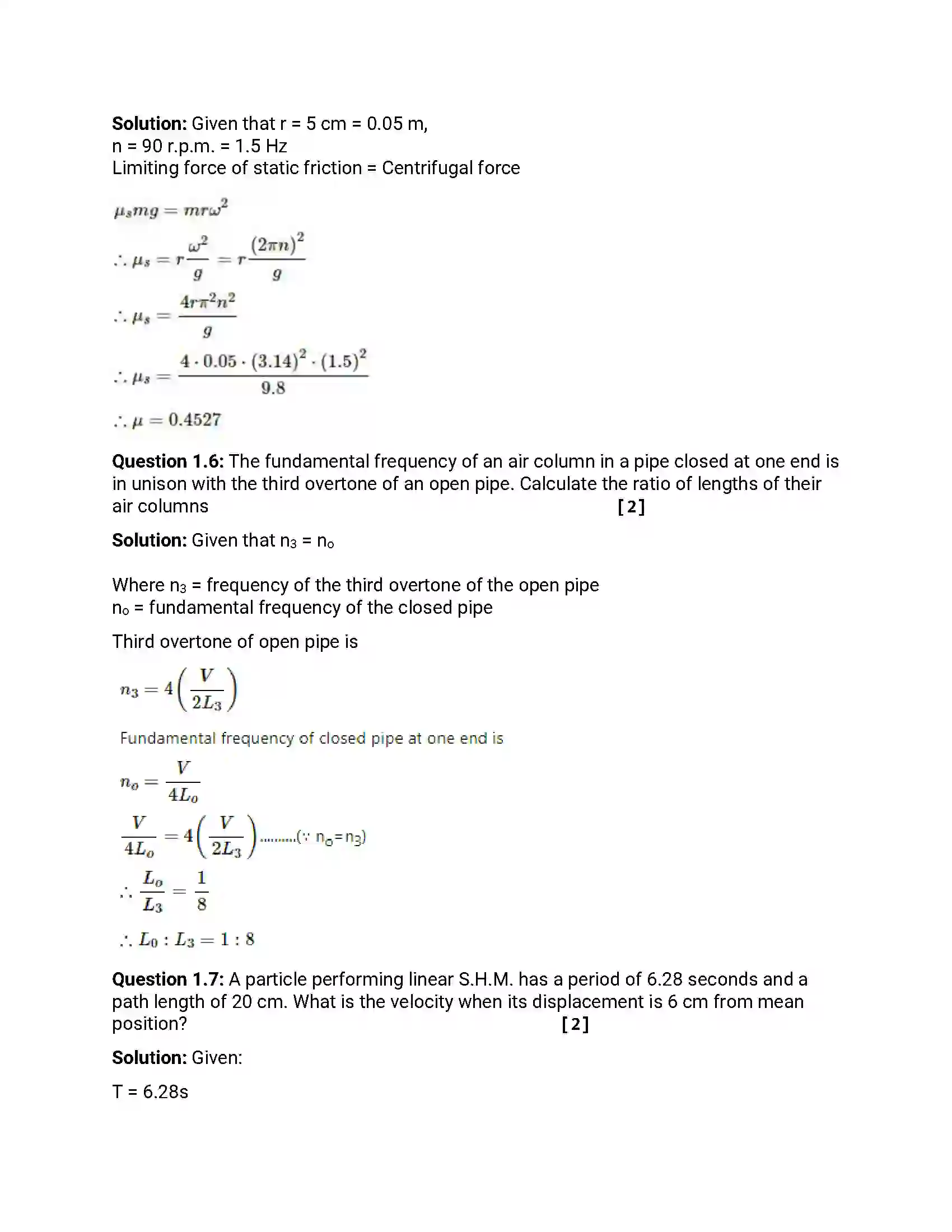 Maharashtra Board Class 12th 2016 Physics - March 2016 Previous Year Paper 6