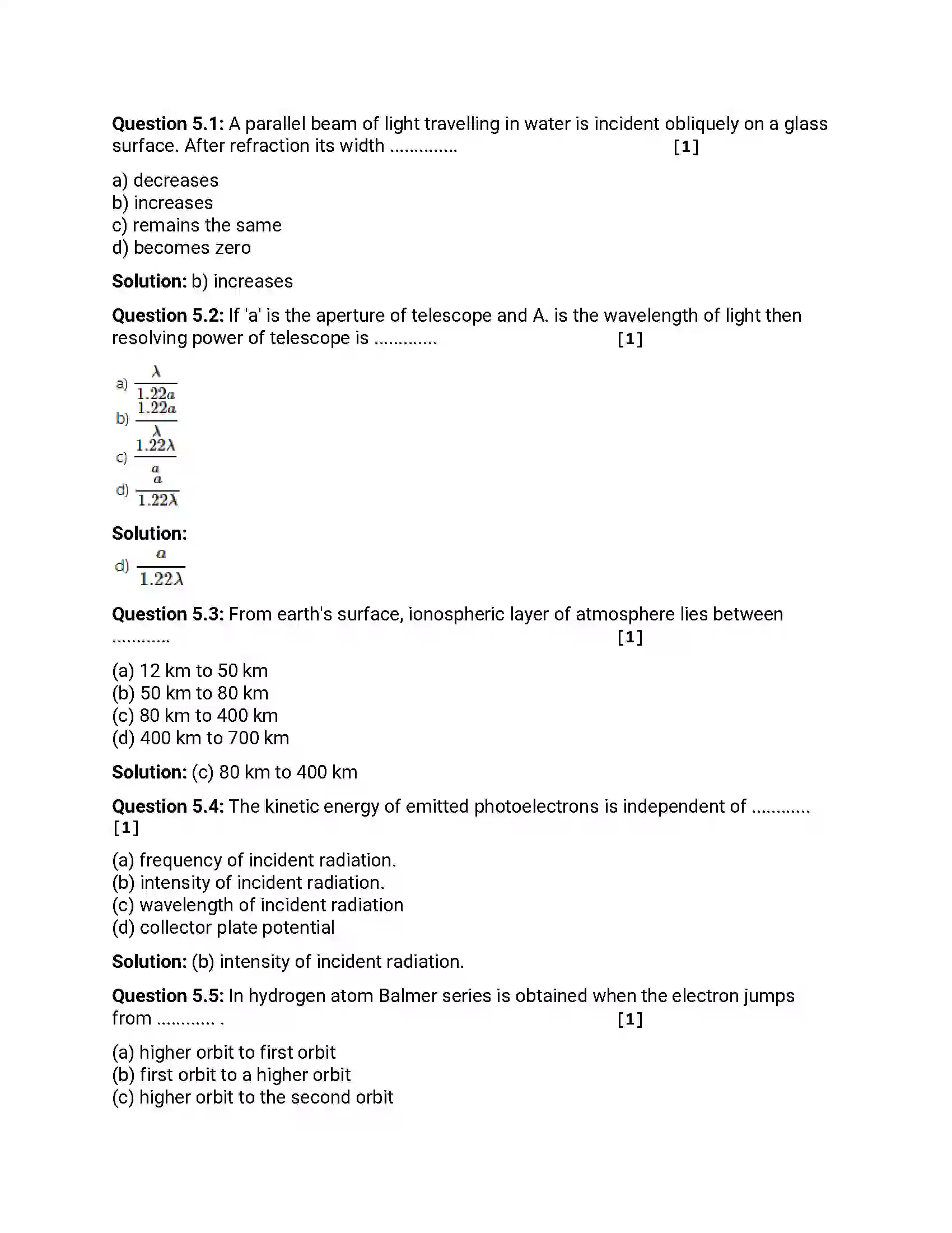 Maharashtra Board Class 12th 2016 Physics - Jul 2016 Previous Year Paper 21