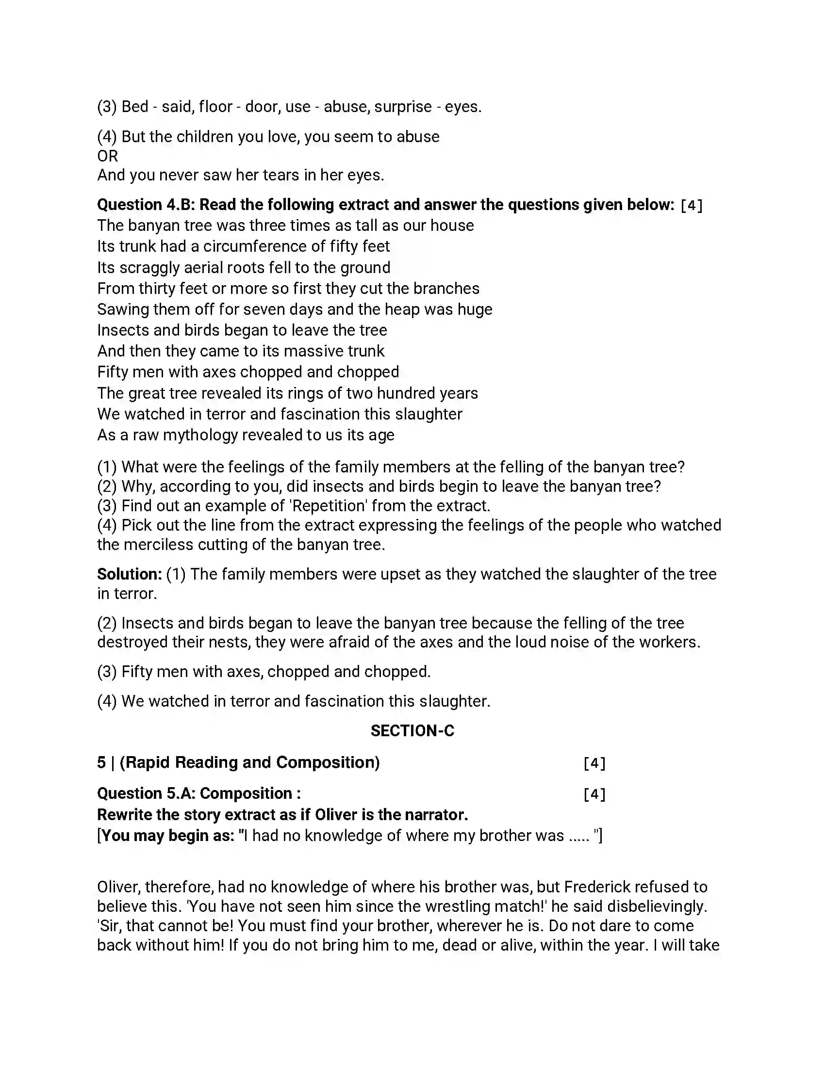 Maharashtra Board Class 12th 2016 English - Jul 2016 - Set-B Previous Year Paper 8