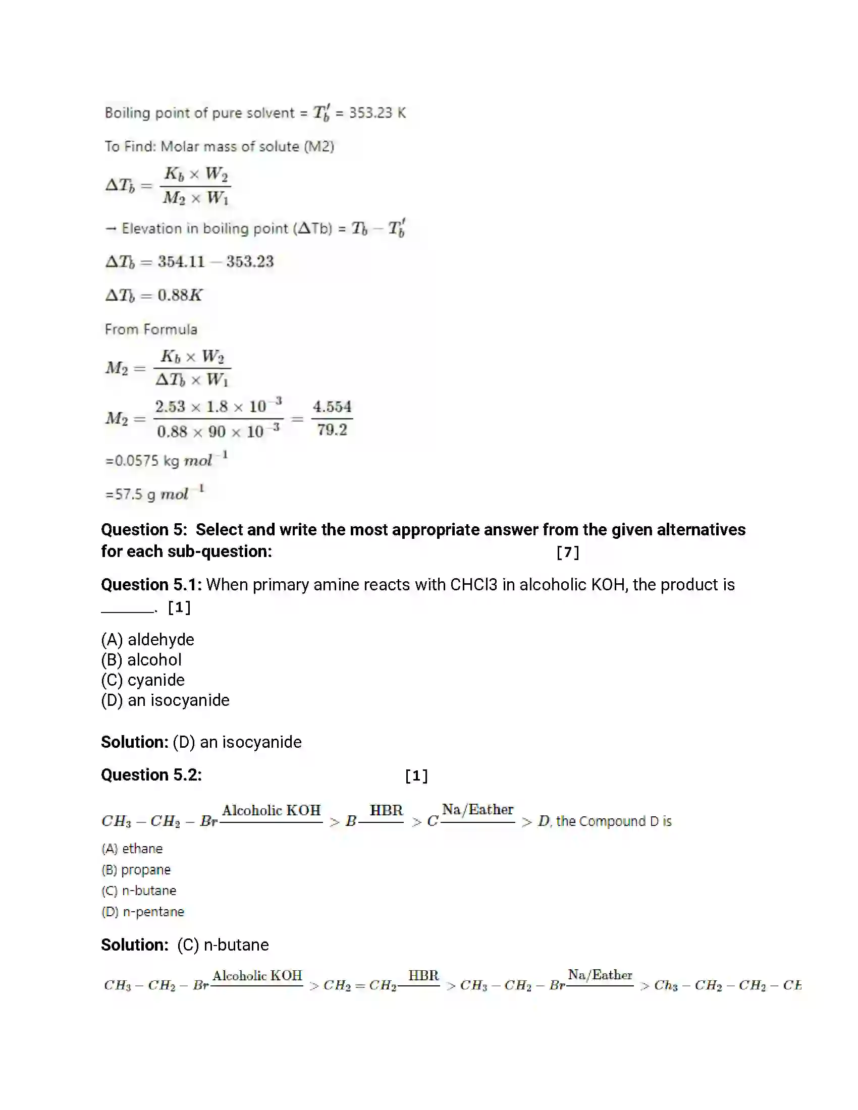 Maharashtra Board Class 12th 2017 Chemistry - March 2017 Previous Year Paper 15
