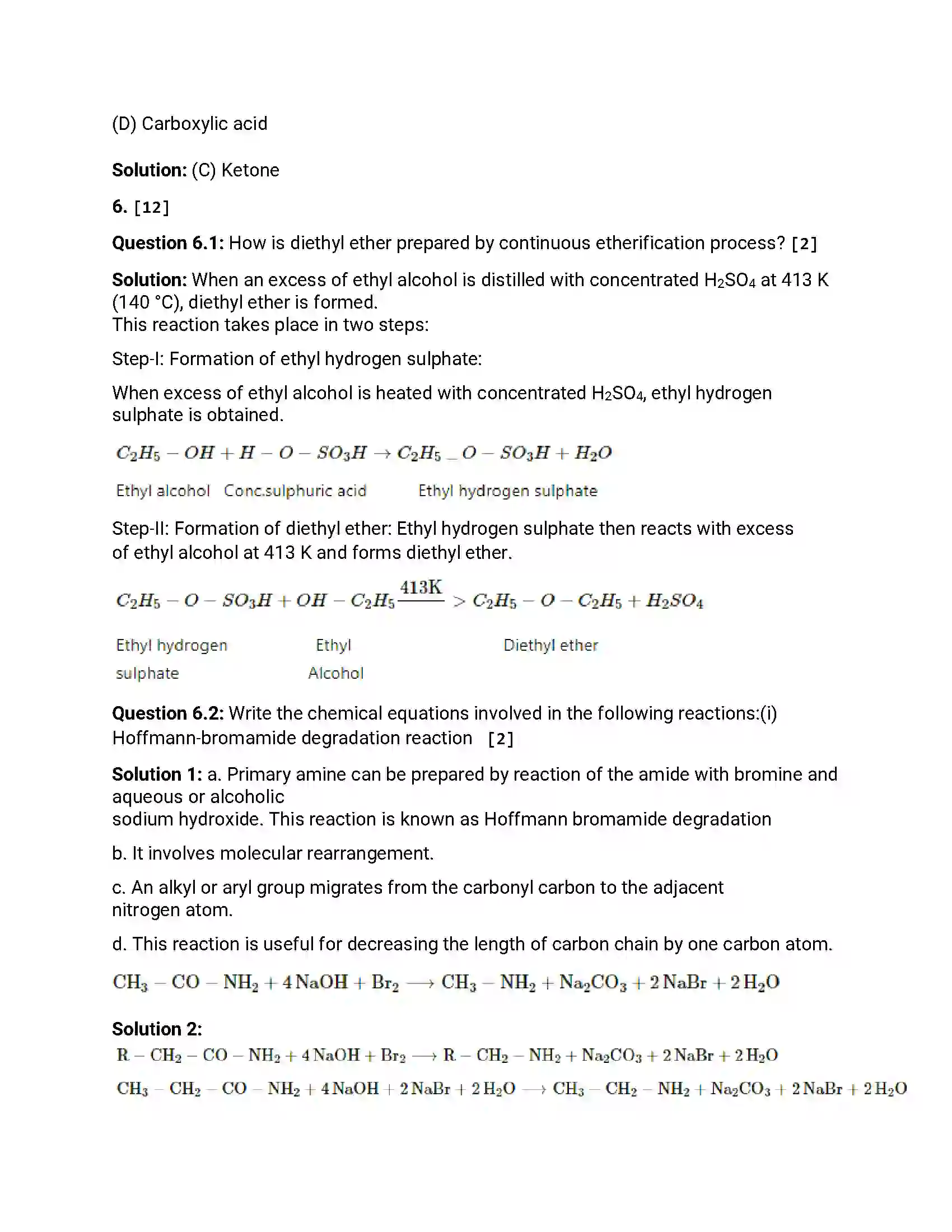 Maharashtra Board Class 12th 2017 Chemistry - March 2017 Previous Year Paper 17