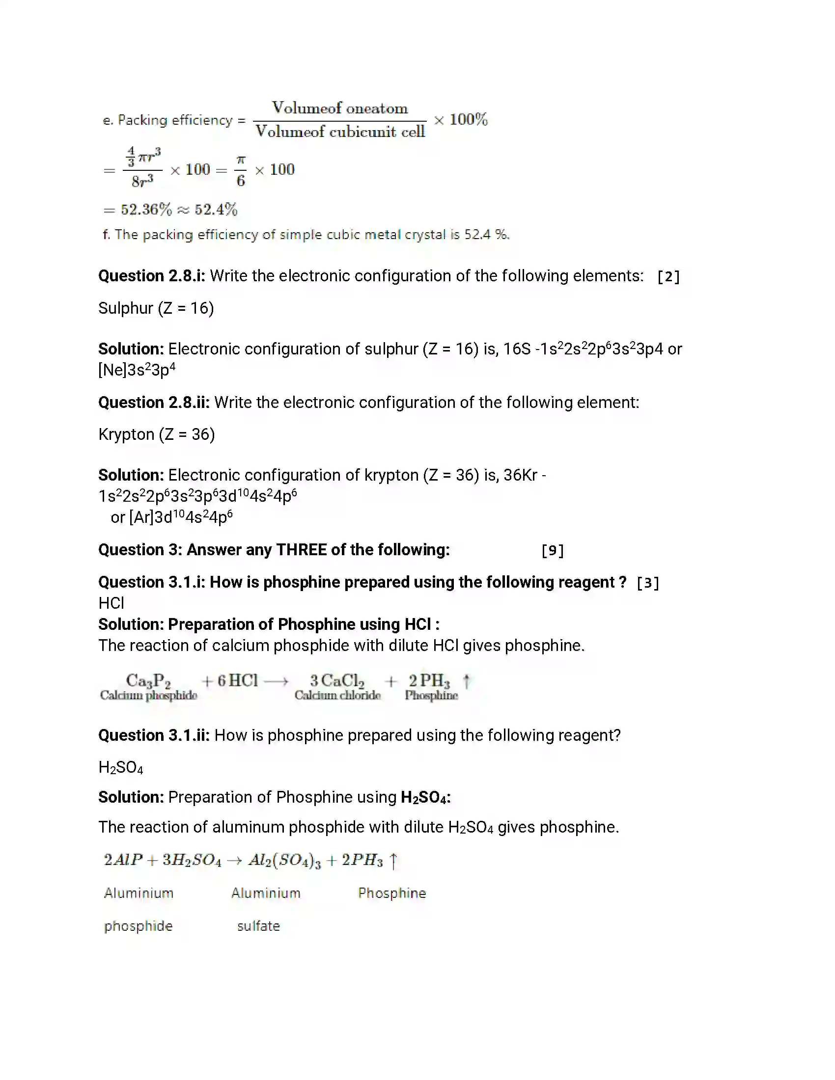 Maharashtra Board Class 12th 2017 Chemistry - March 2017 Previous Year Paper 8