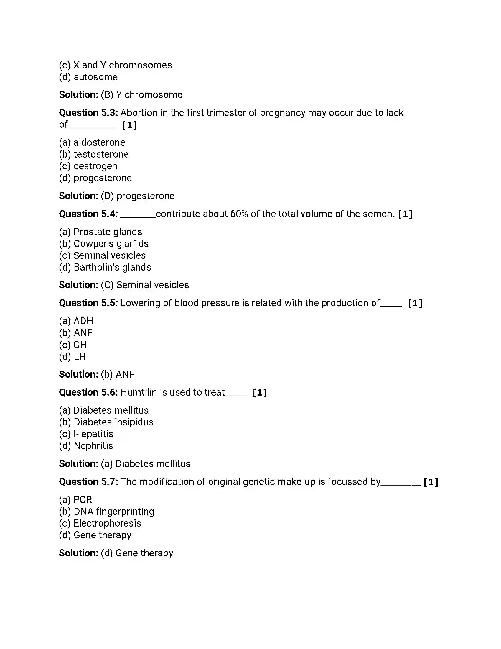 Maharashtra Board Class 12th 2017 Biology - March 2017 Previous Year Paper 14