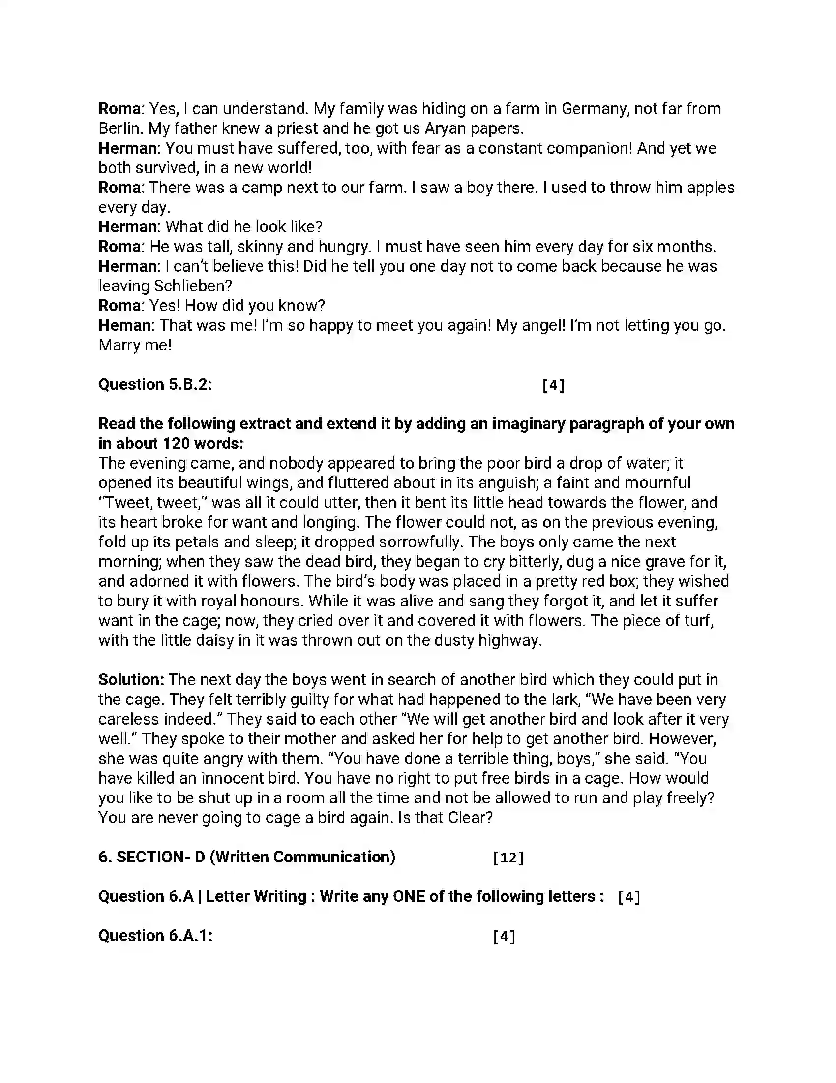 Maharashtra Board Class 12th 2017 English - March 2017 - Set-A Previous Year Paper 11