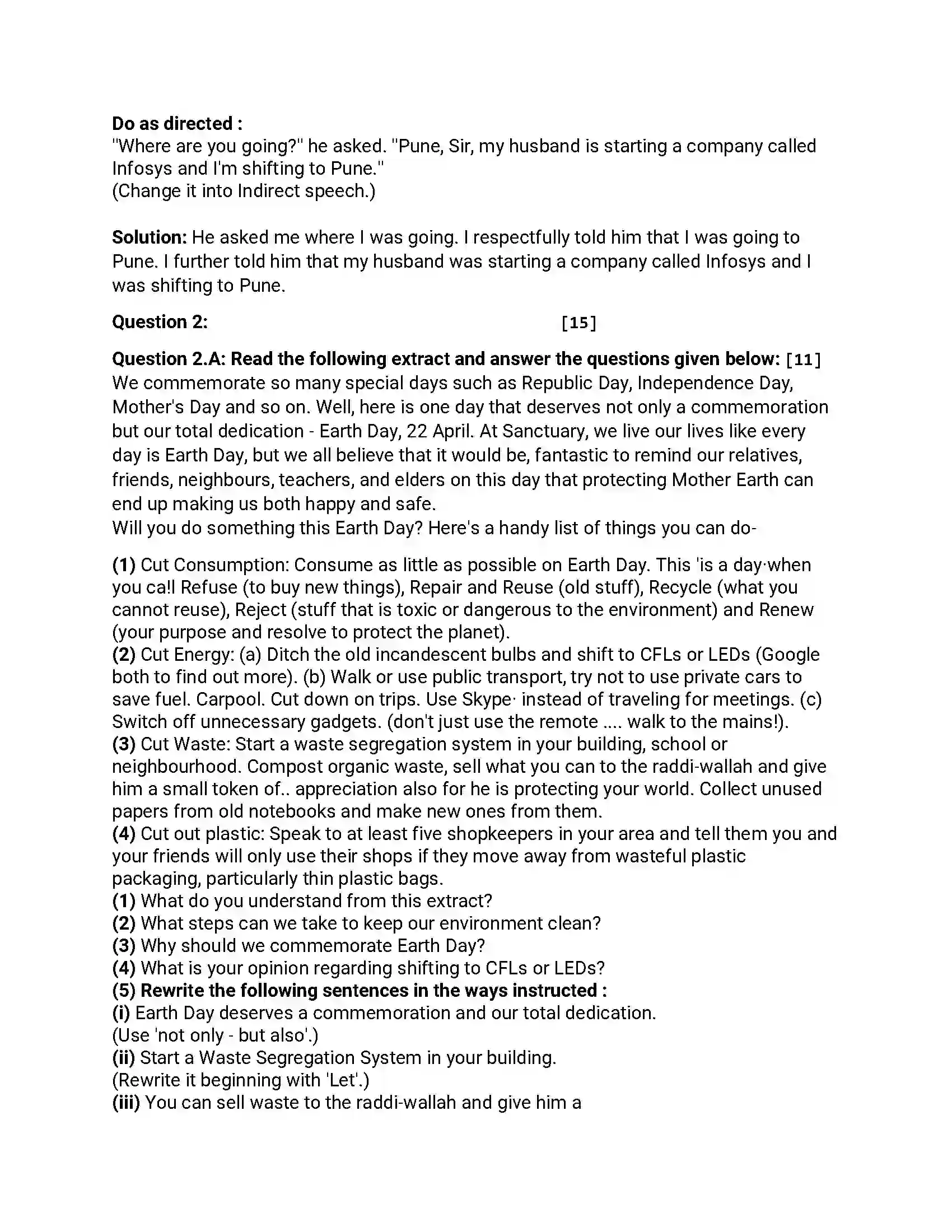 Maharashtra Board Class 12th 2017 English - March 2017 - Set-D Previous Year Paper 3