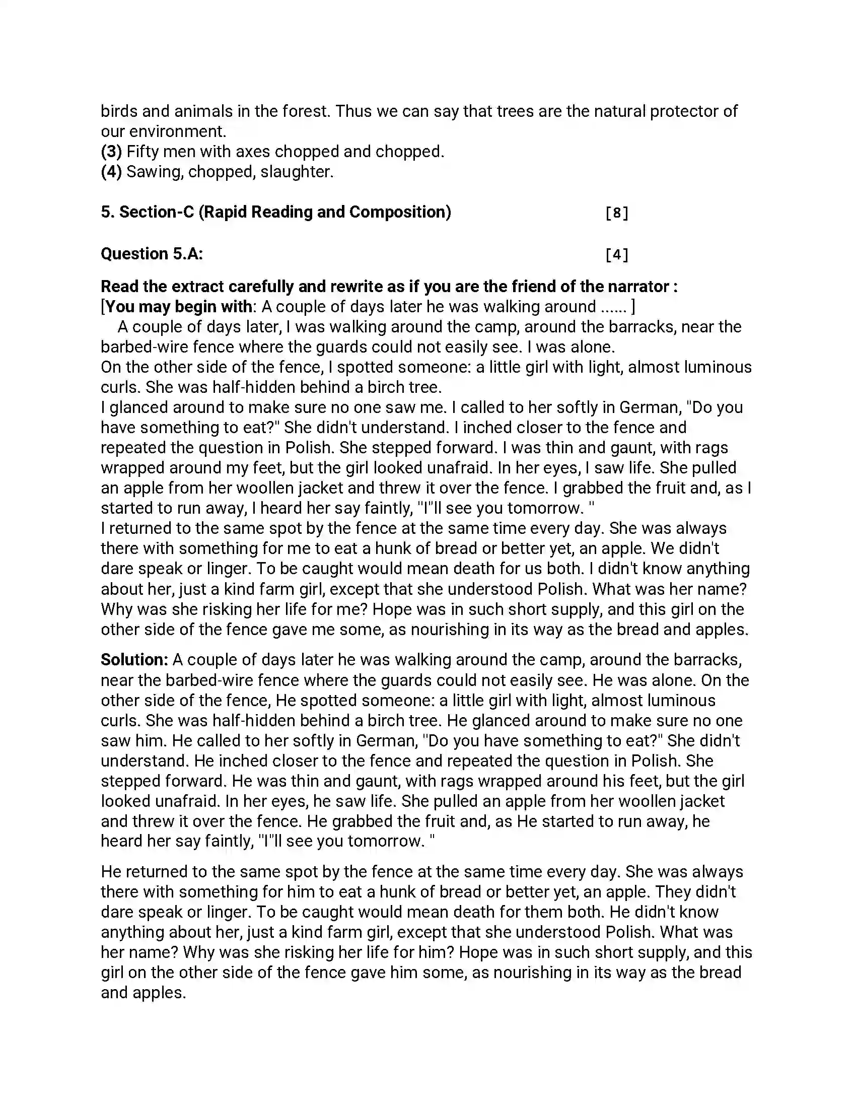 Maharashtra Board Class 12th 2017 English - March 2017 - Set-D Previous Year Paper 9
