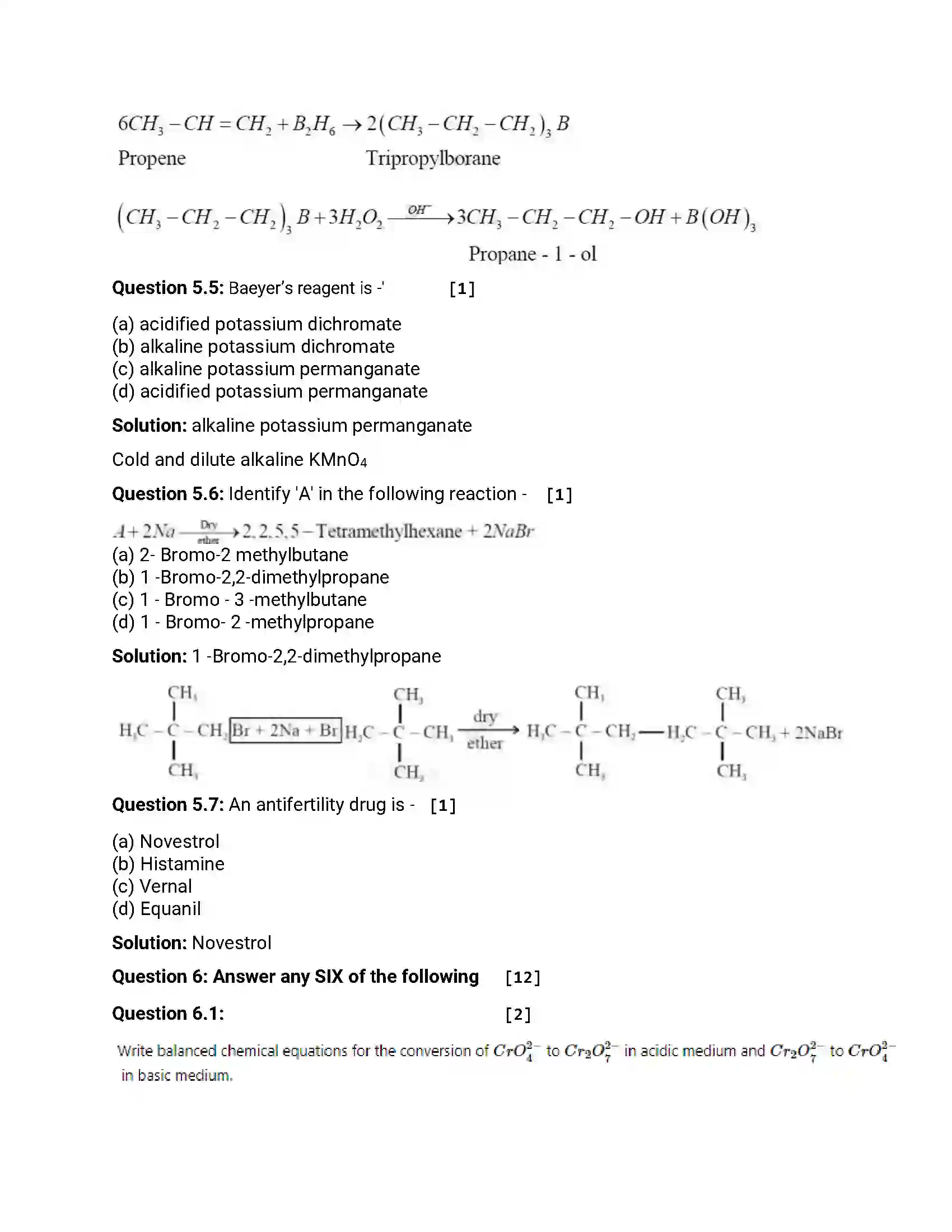 Maharashtra Board Class 12th 2018 Chemistry March - 2018 Previous Year Paper 13