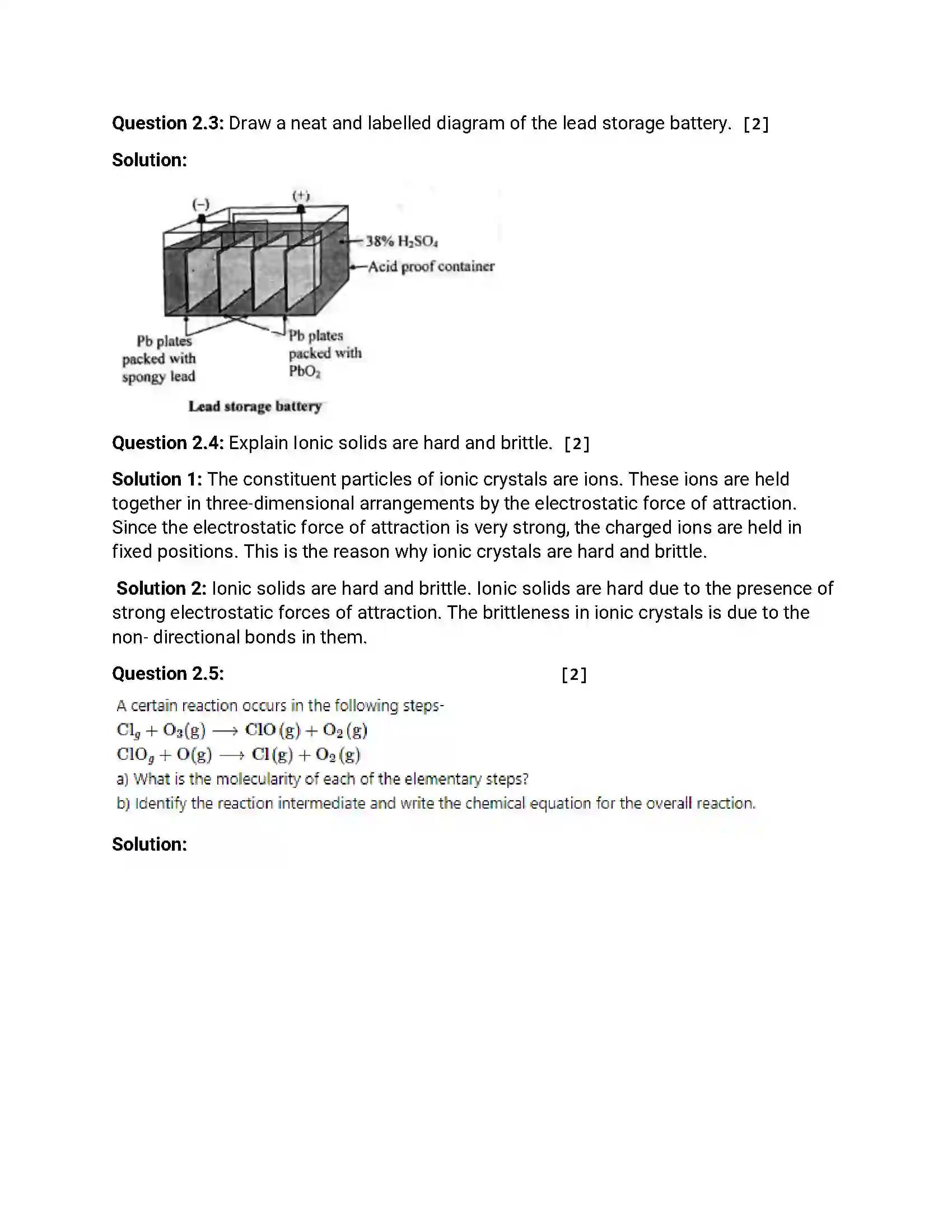 Maharashtra Board Class 12th 2018 Chemistry March - 2018 Previous Year Paper 4
