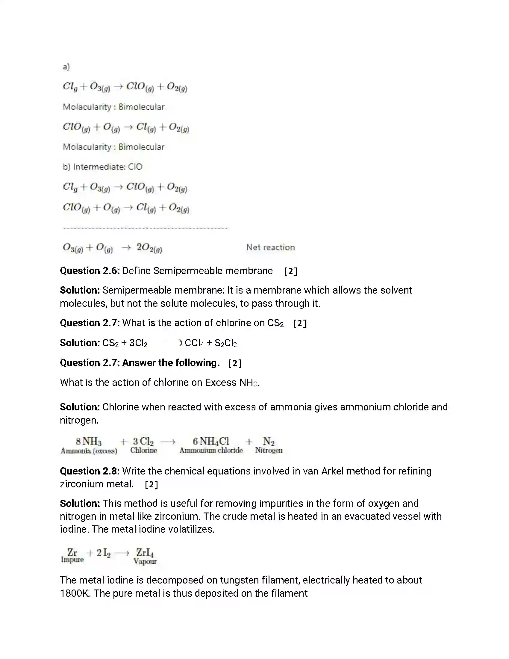 Maharashtra Board Class 12th 2018 Chemistry March - 2018 Previous Year Paper 5