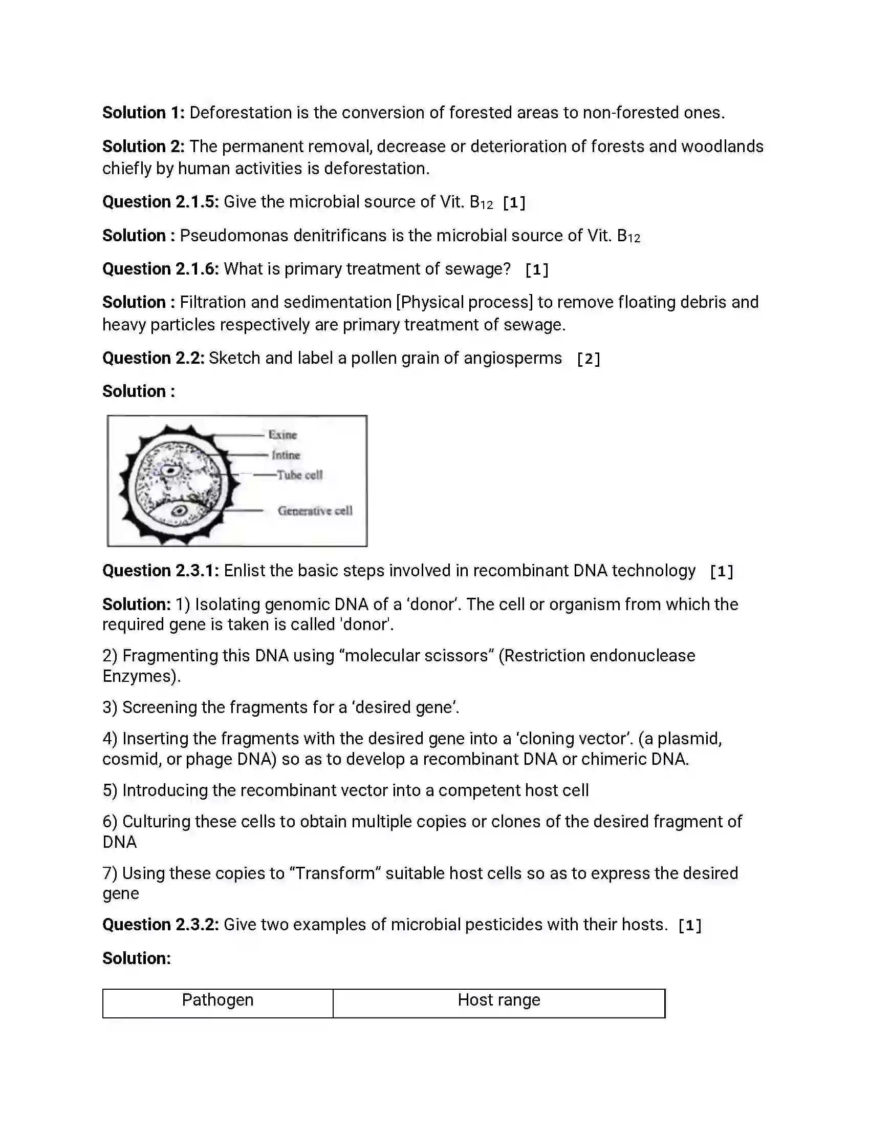 Maharashtra Board Class 12th 2018 Biology March - 2018 Previous Year Paper 3