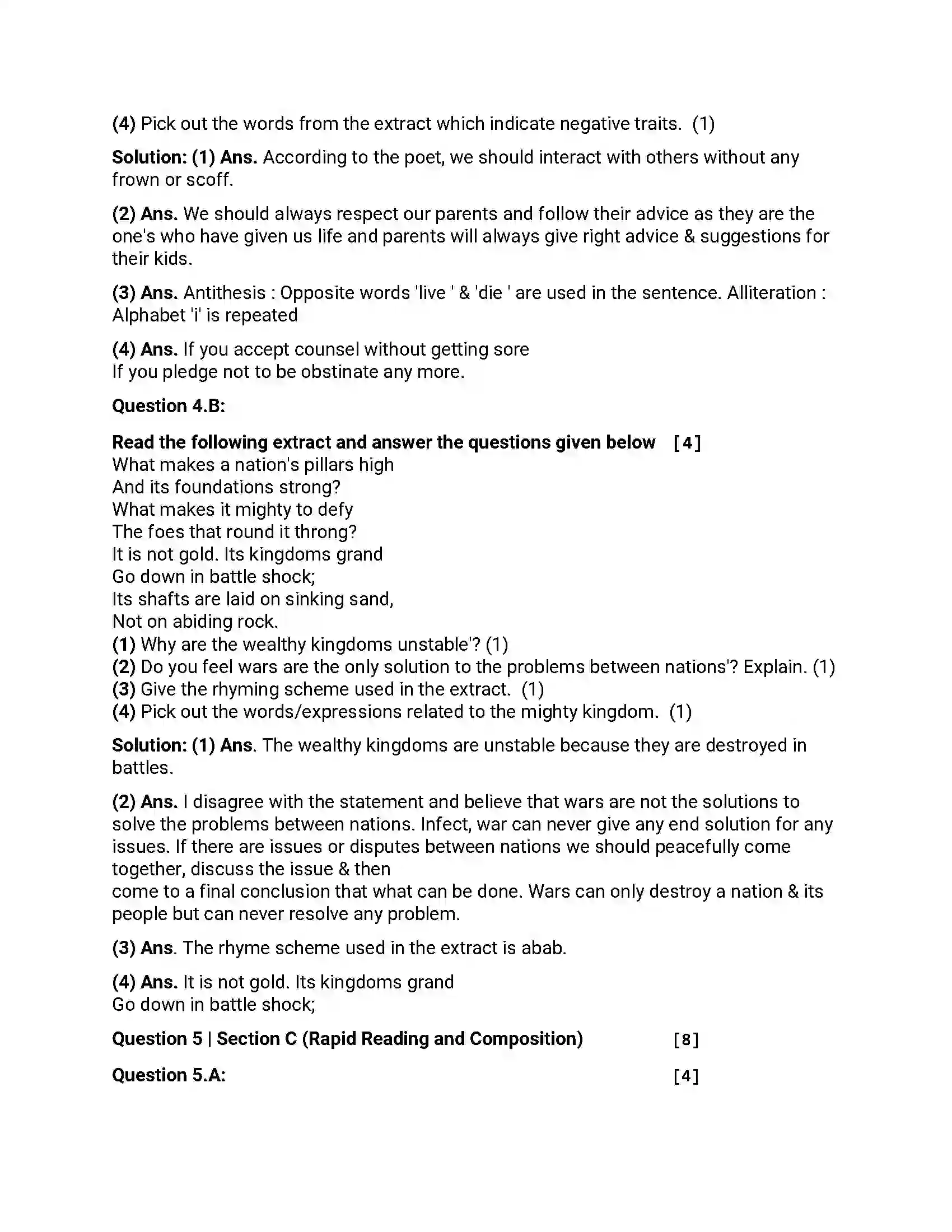 Maharashtra Board Class 12th 2018 English - March 2018 - Set-B Previous Year Paper 8