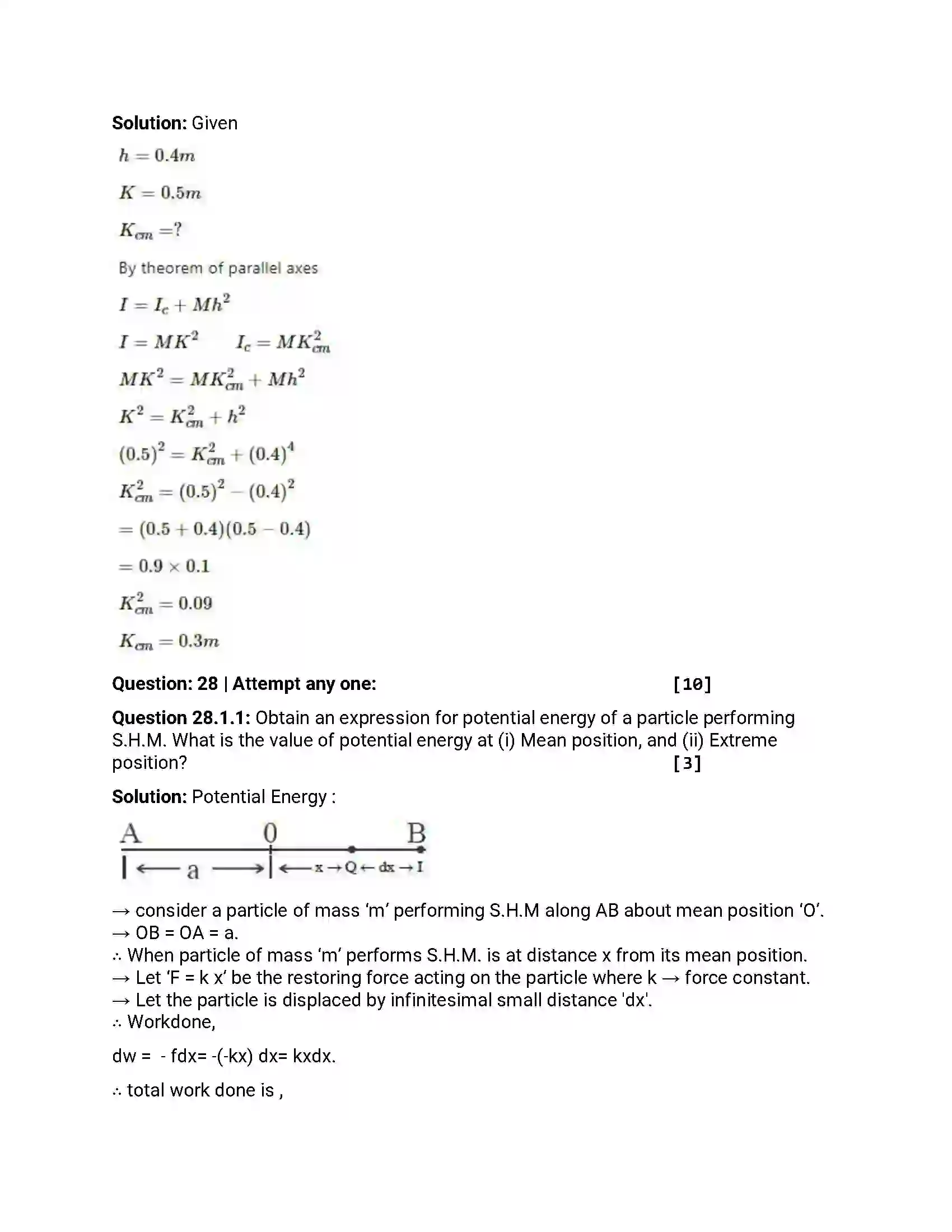 Maharashtra Board Class 12th 2019 Physics - Feb 2019 - Set-1 Previous Year Paper 22
