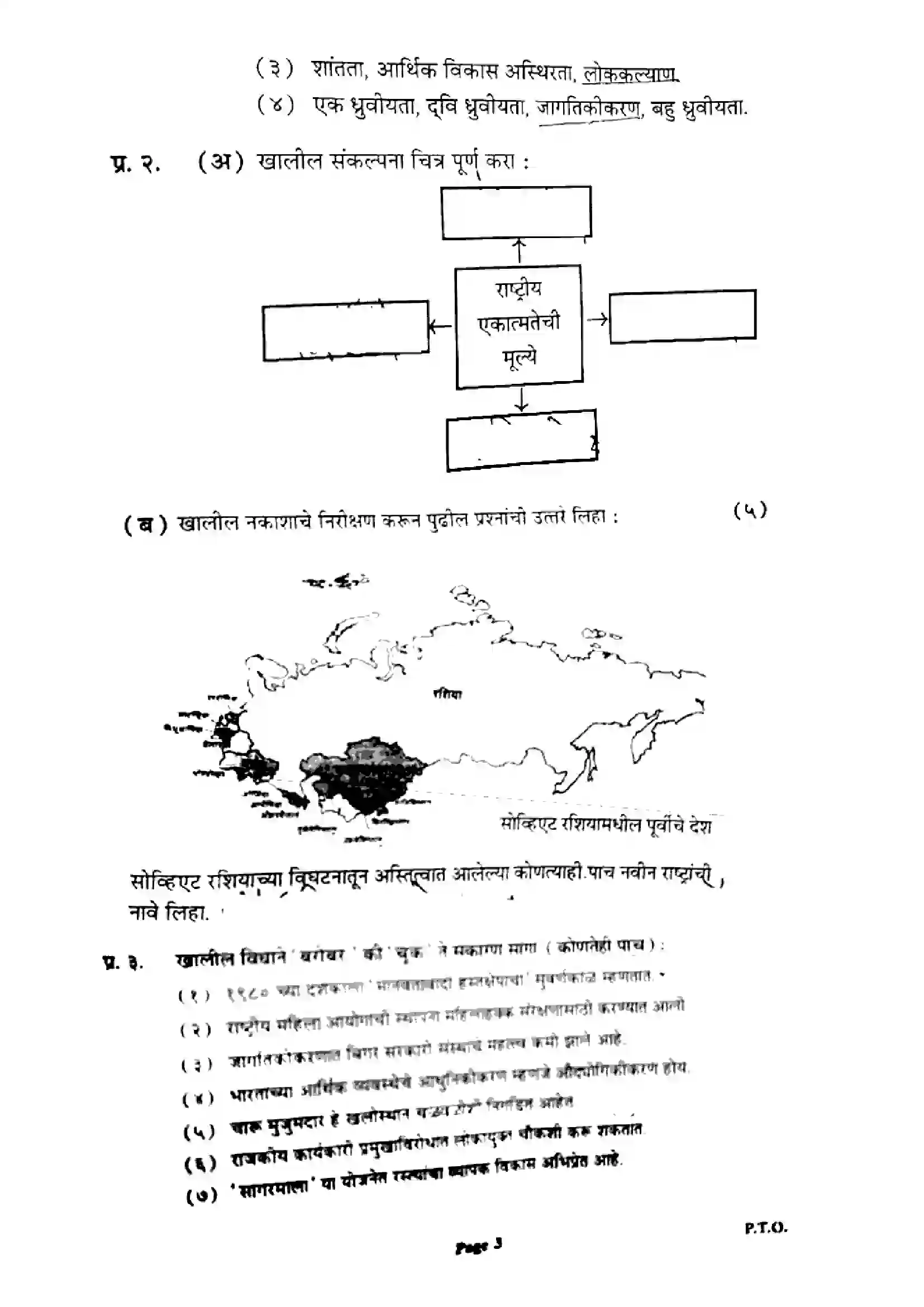 Maharashtra Board Class 12th 2022 Political Science Previous Year Paper 3